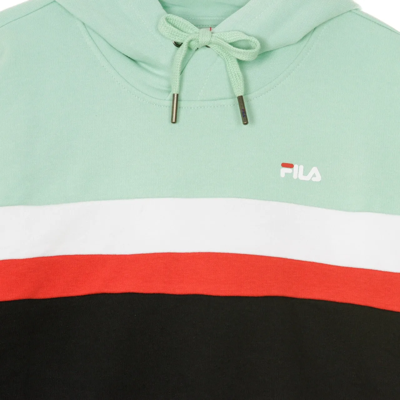 Felpa Leggera Cappuccio Corta Donna Ella Mist Green/black/bright White/true Red