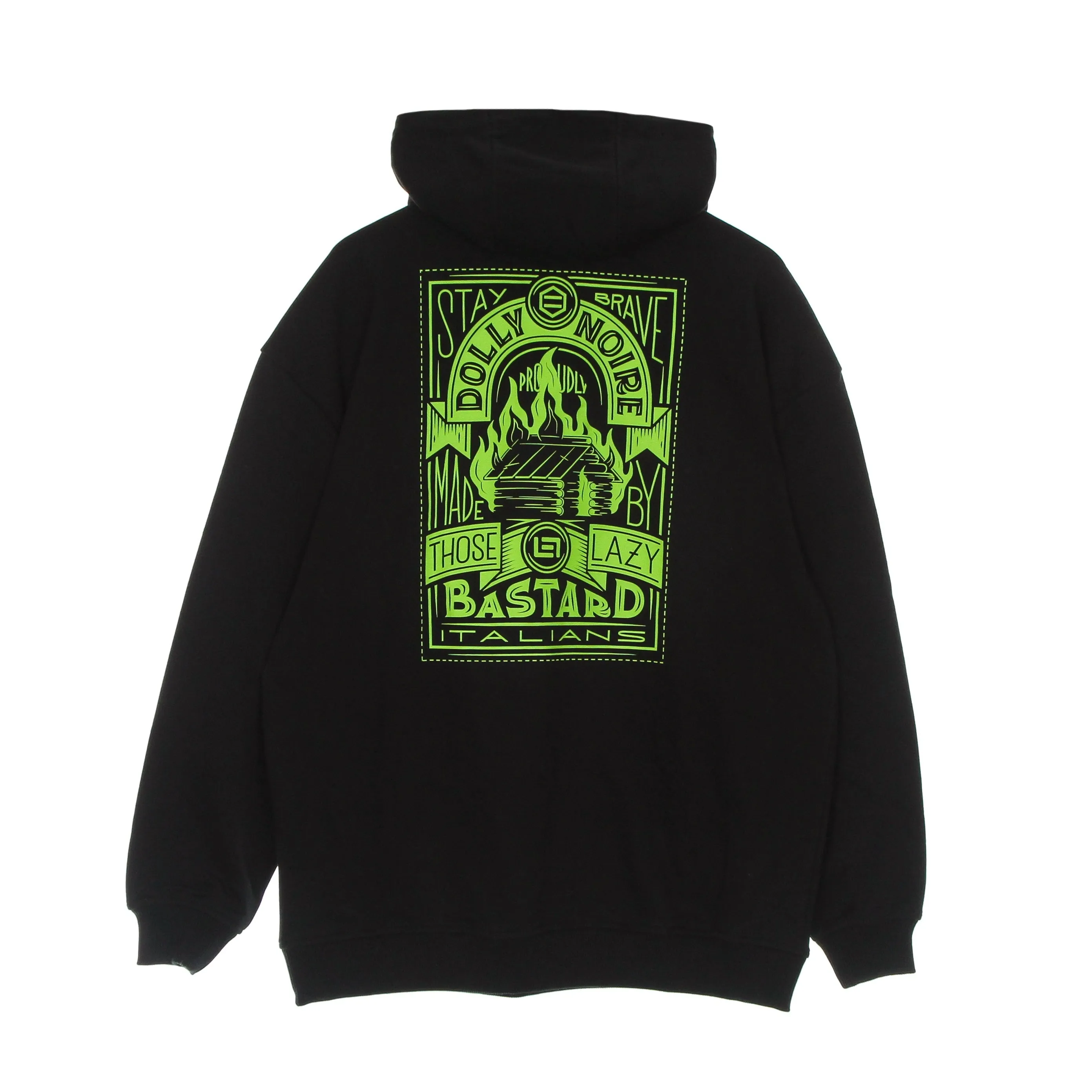 Felpa Leggera Cappuccio Uomo Dlynr Hoodie Oversize X Bastard Black