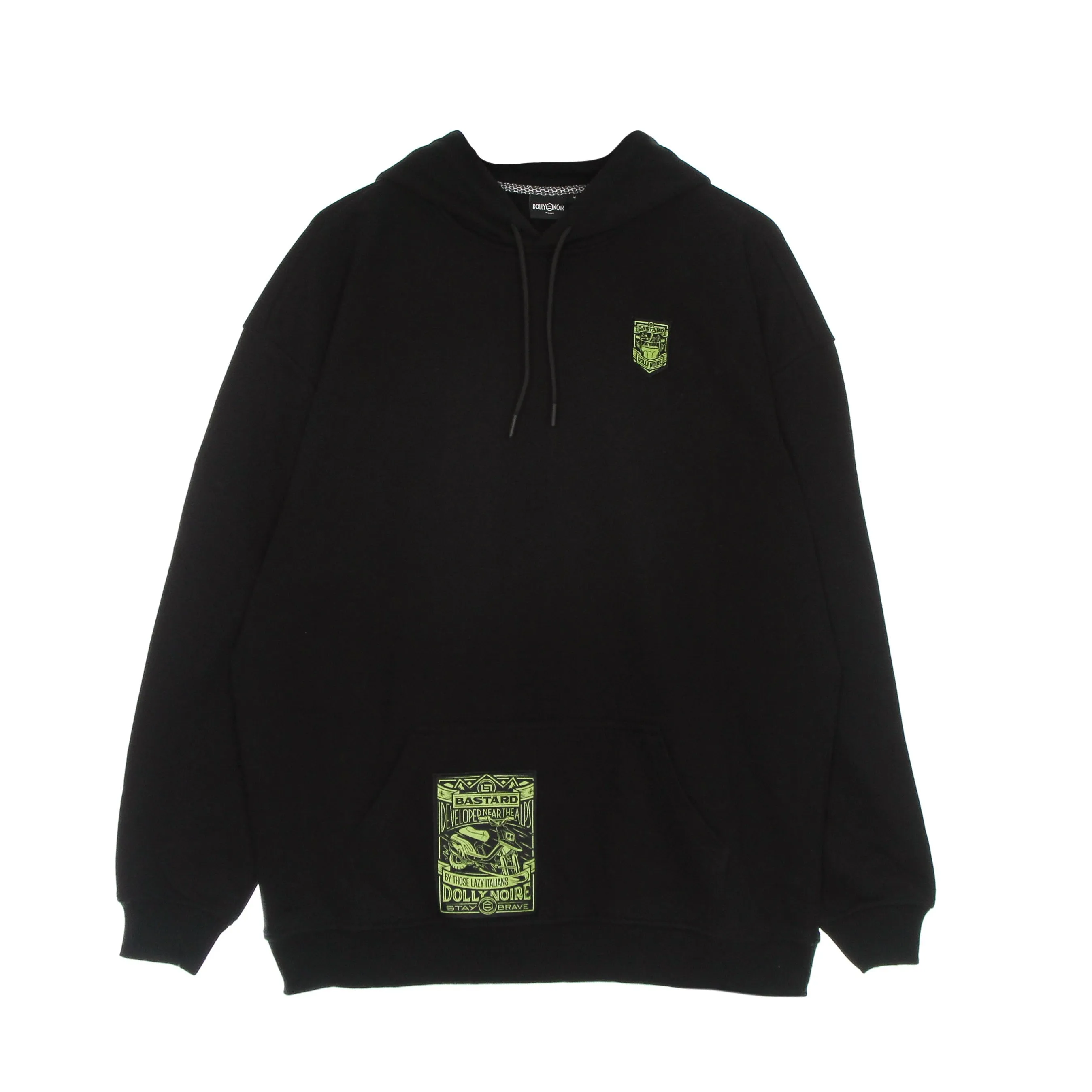 Felpa Leggera Cappuccio Uomo Dlynr Hoodie Oversize X Bastard Black