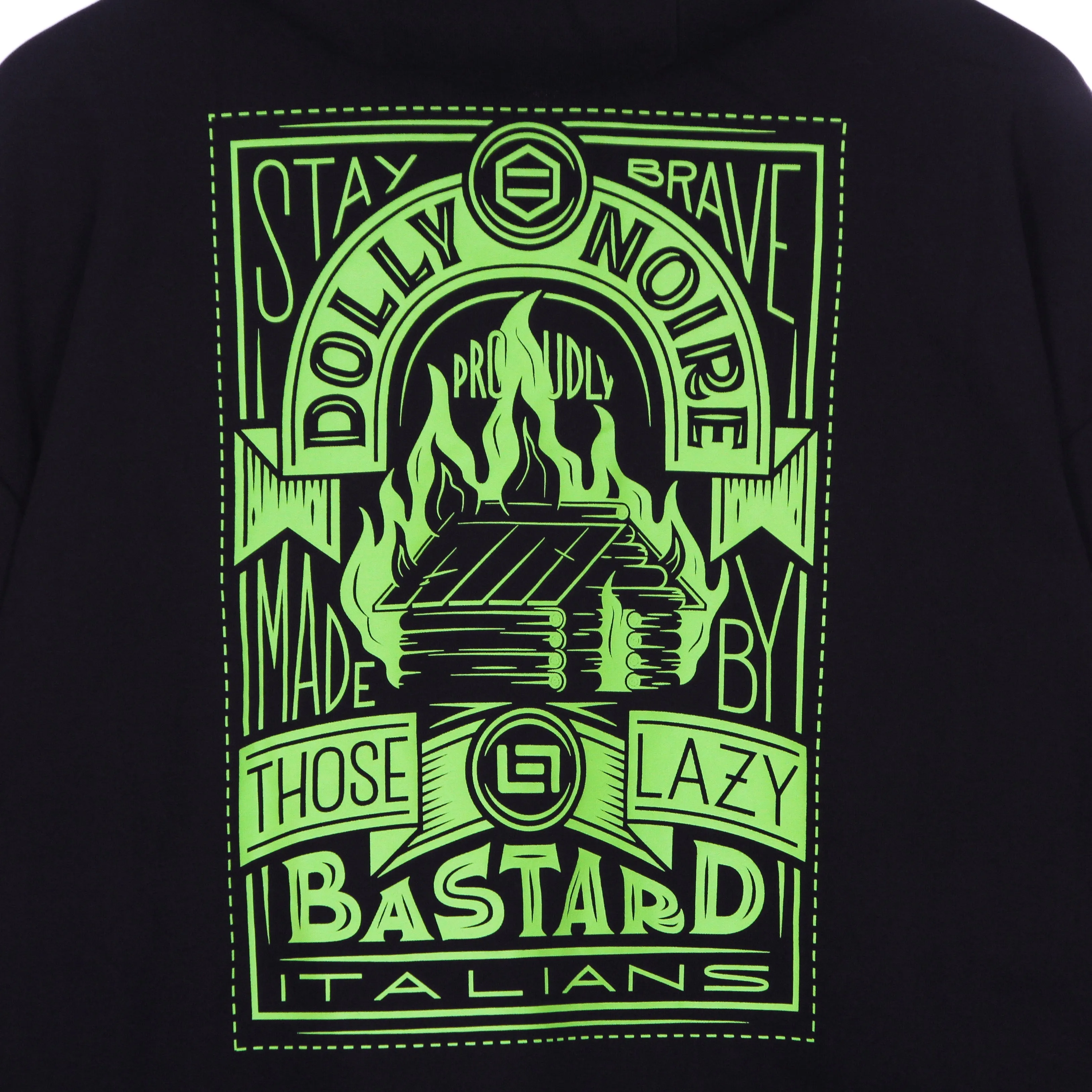 Felpa Leggera Cappuccio Uomo Dlynr Hoodie Oversize X Bastard Black