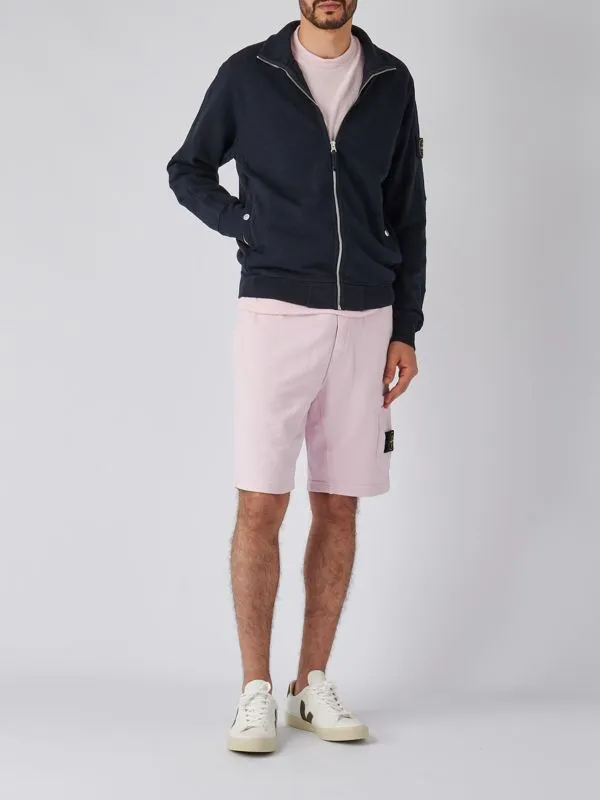 Felpa uomo Stone Island full zip in cotone Navy