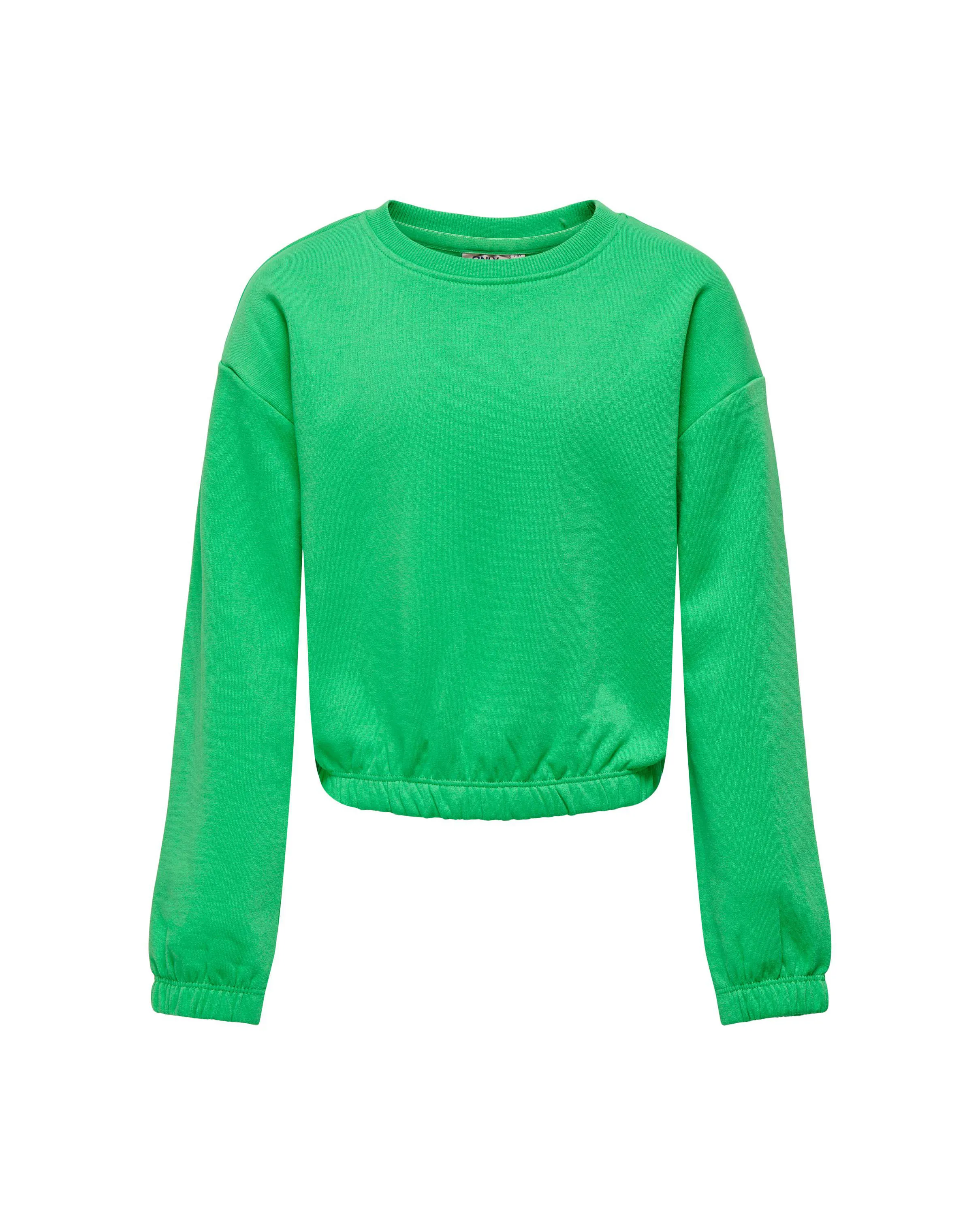 Felpa verde girocollo in cotone con elastico inserito al fondo e sui polsi 10-14 anni
