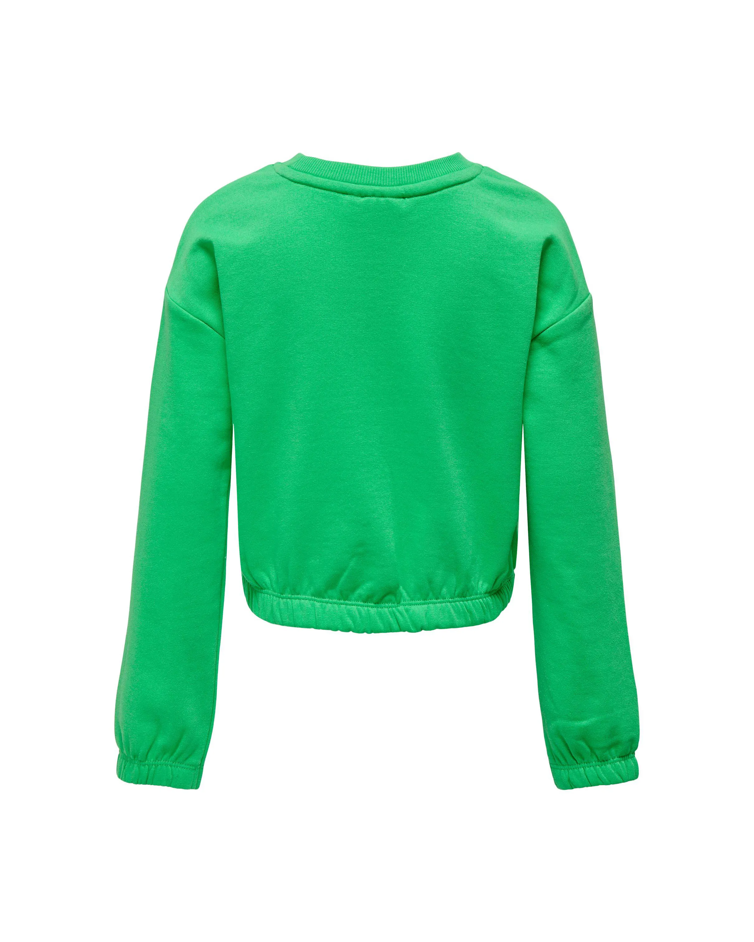 Felpa verde girocollo in cotone con elastico inserito al fondo e sui polsi 10-14 anni