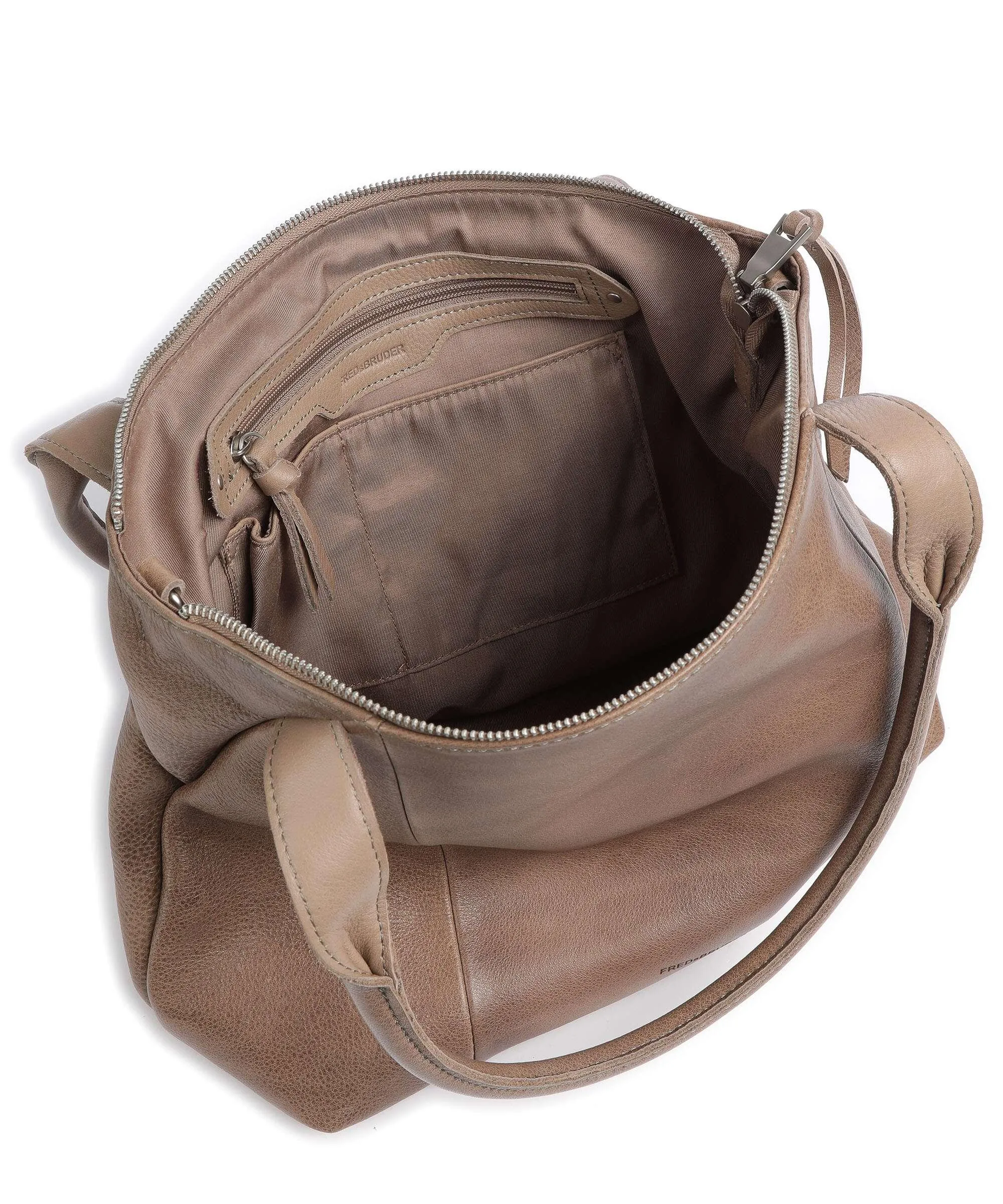  FredsBruder Mia Borsa a spalla pelle granulata taupe  