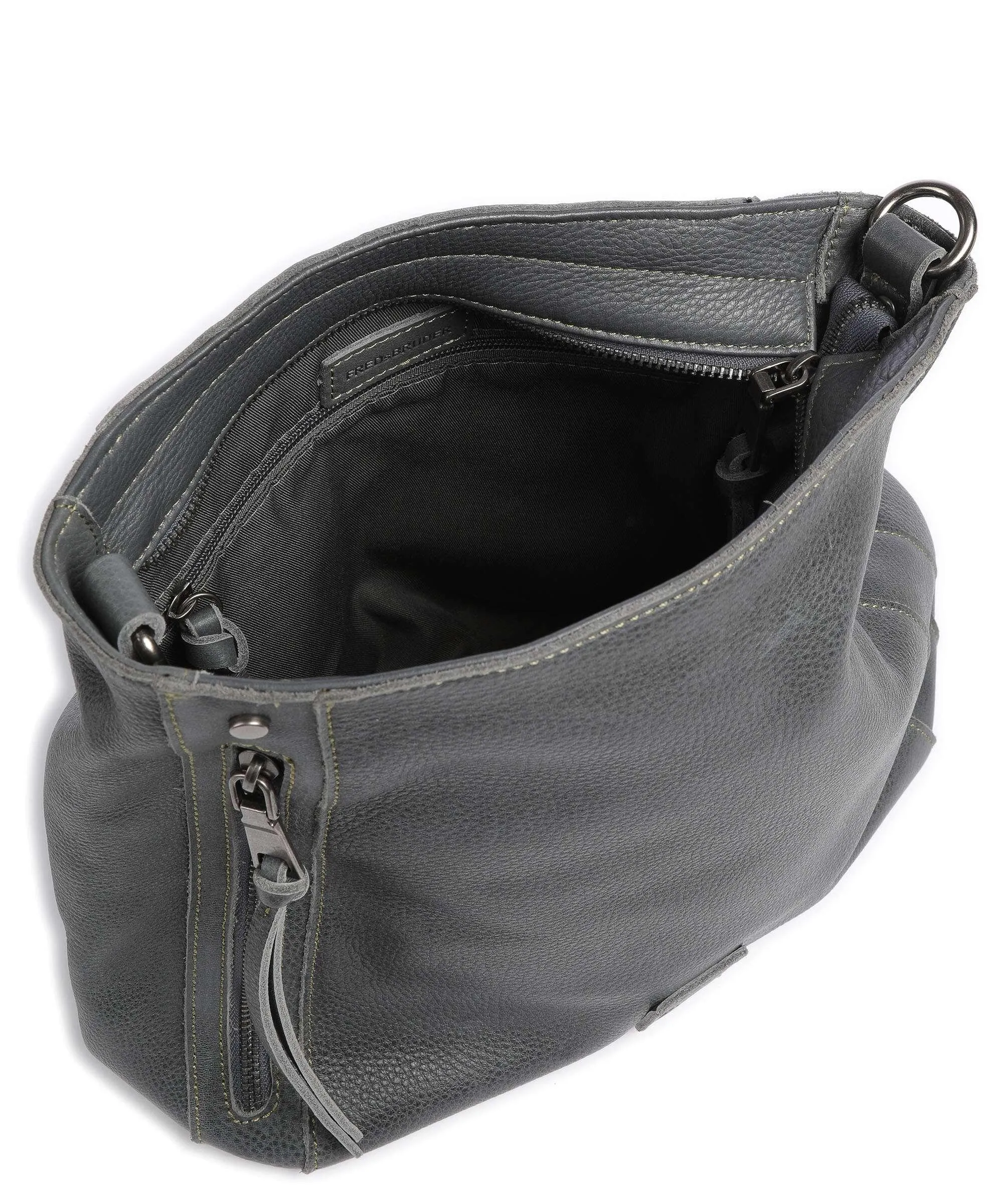  FredsBruder Mila Borsa hobo pelle granulata grigio scuro  