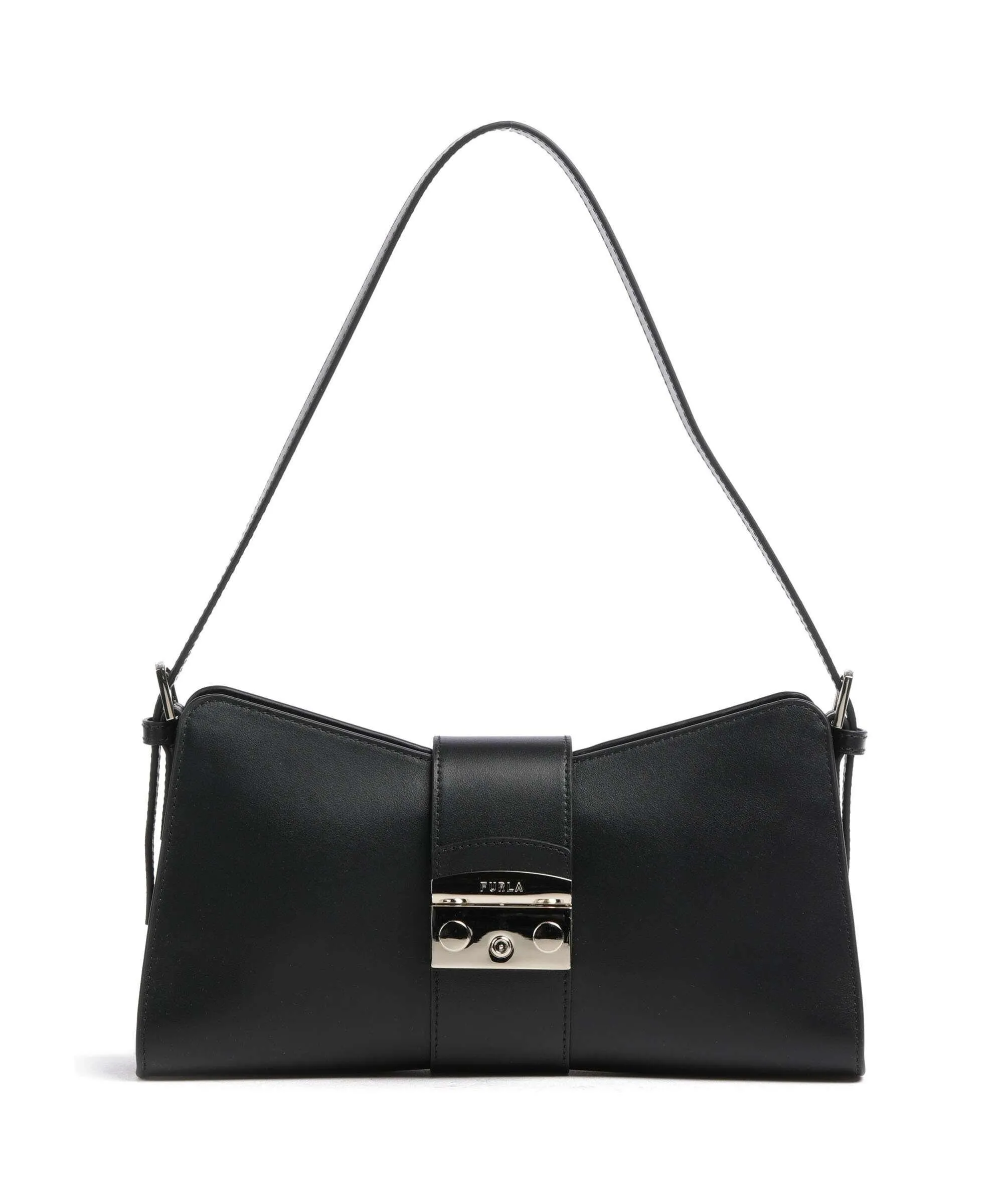  Furla Metropolis Remix M Borsa a spalla pelle di vitello finemente grana nero  
