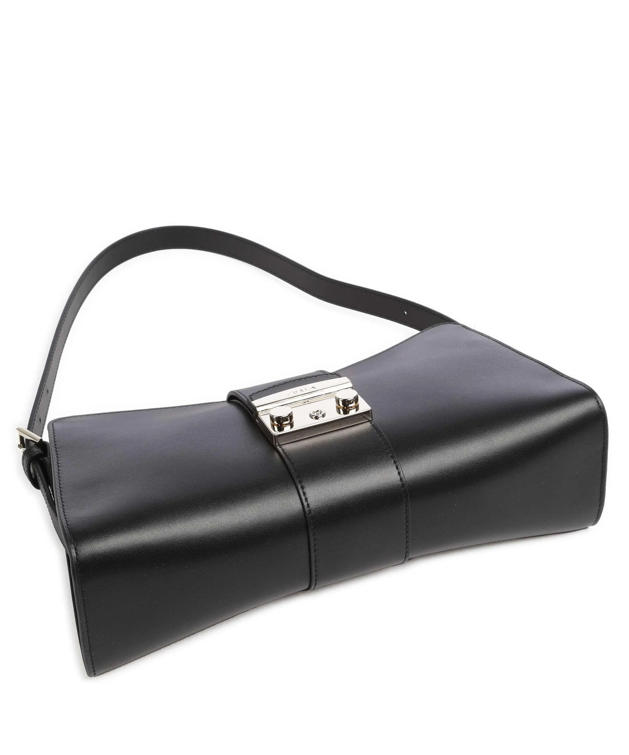  Furla Metropolis Remix M Borsa a spalla pelle di vitello finemente grana nero  