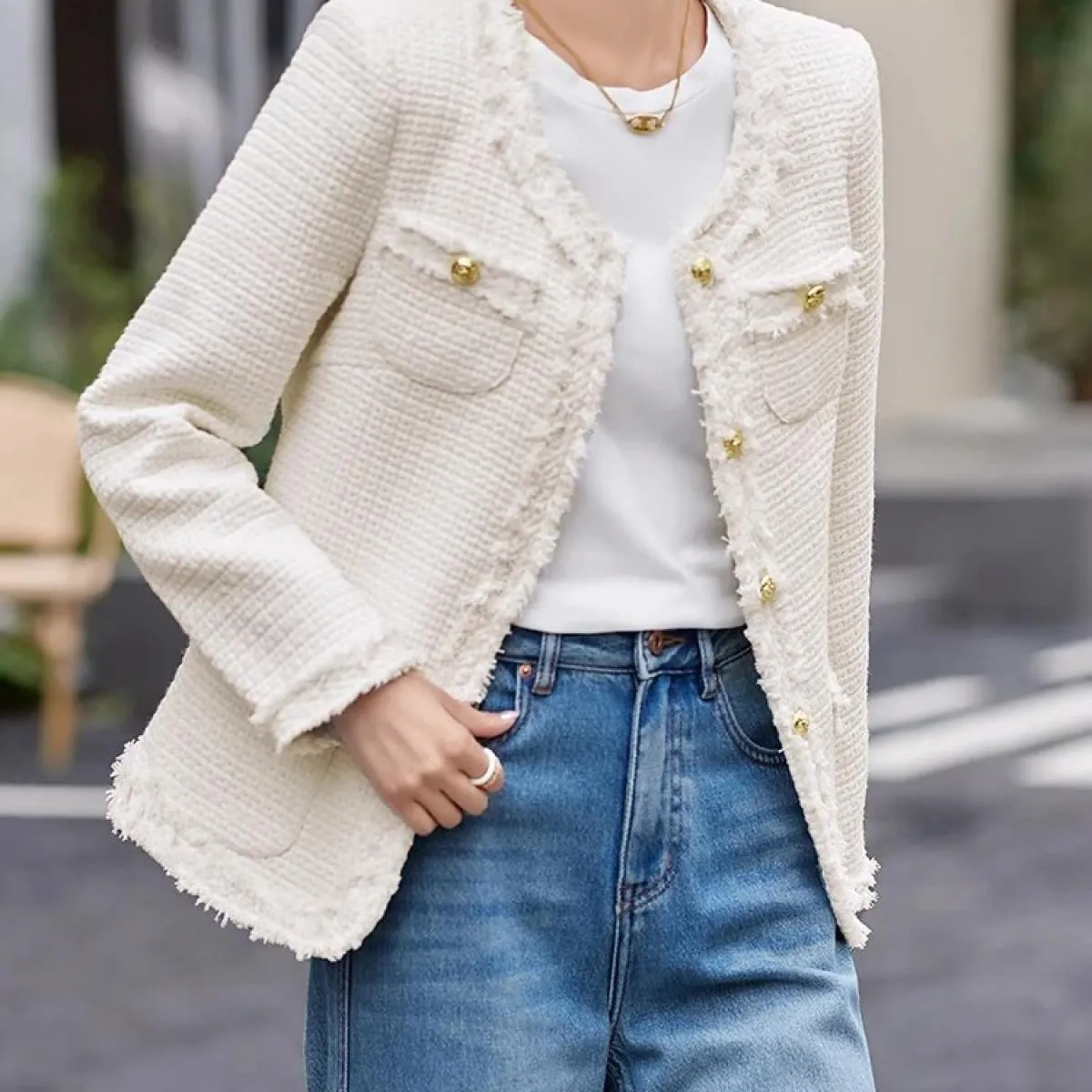 Giacca da donna alla moda Giacca casual da donna Rosa Beige Blu Nero Manica lunga monopetto Cappotto autunno inverno femminile