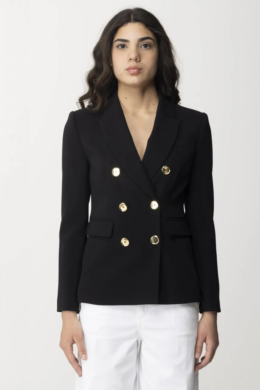 Giacca doppiopetto con tasche a patta Black