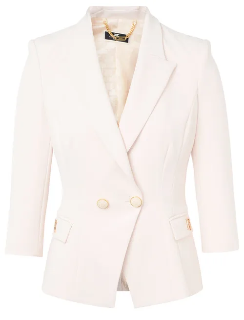Giacca doppiopetto Elisabetta Franchi color burro