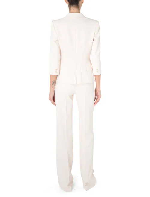 Giacca doppiopetto Elisabetta Franchi color burro