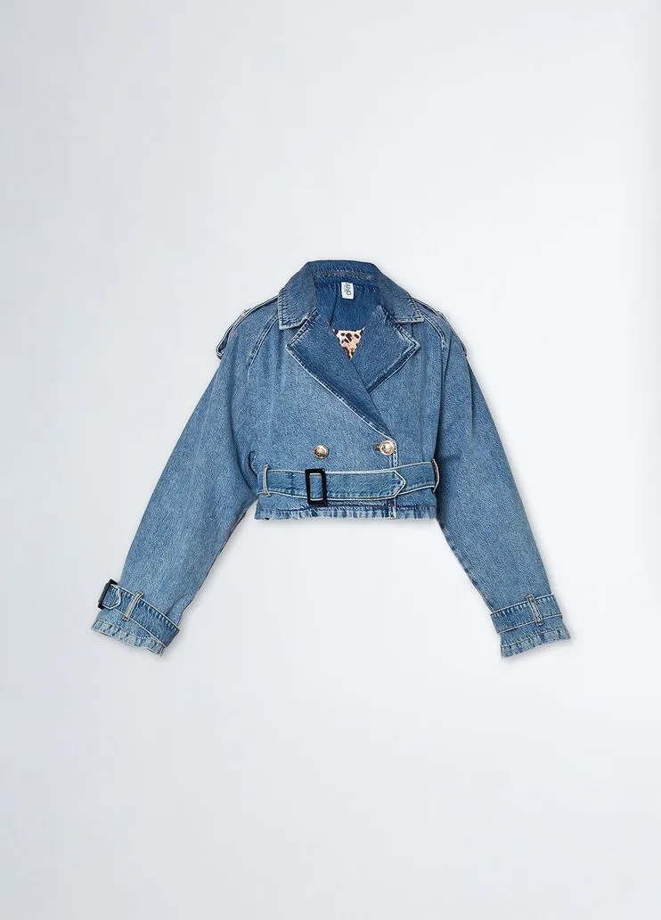 Giacca doppiopetto in denim liu jo