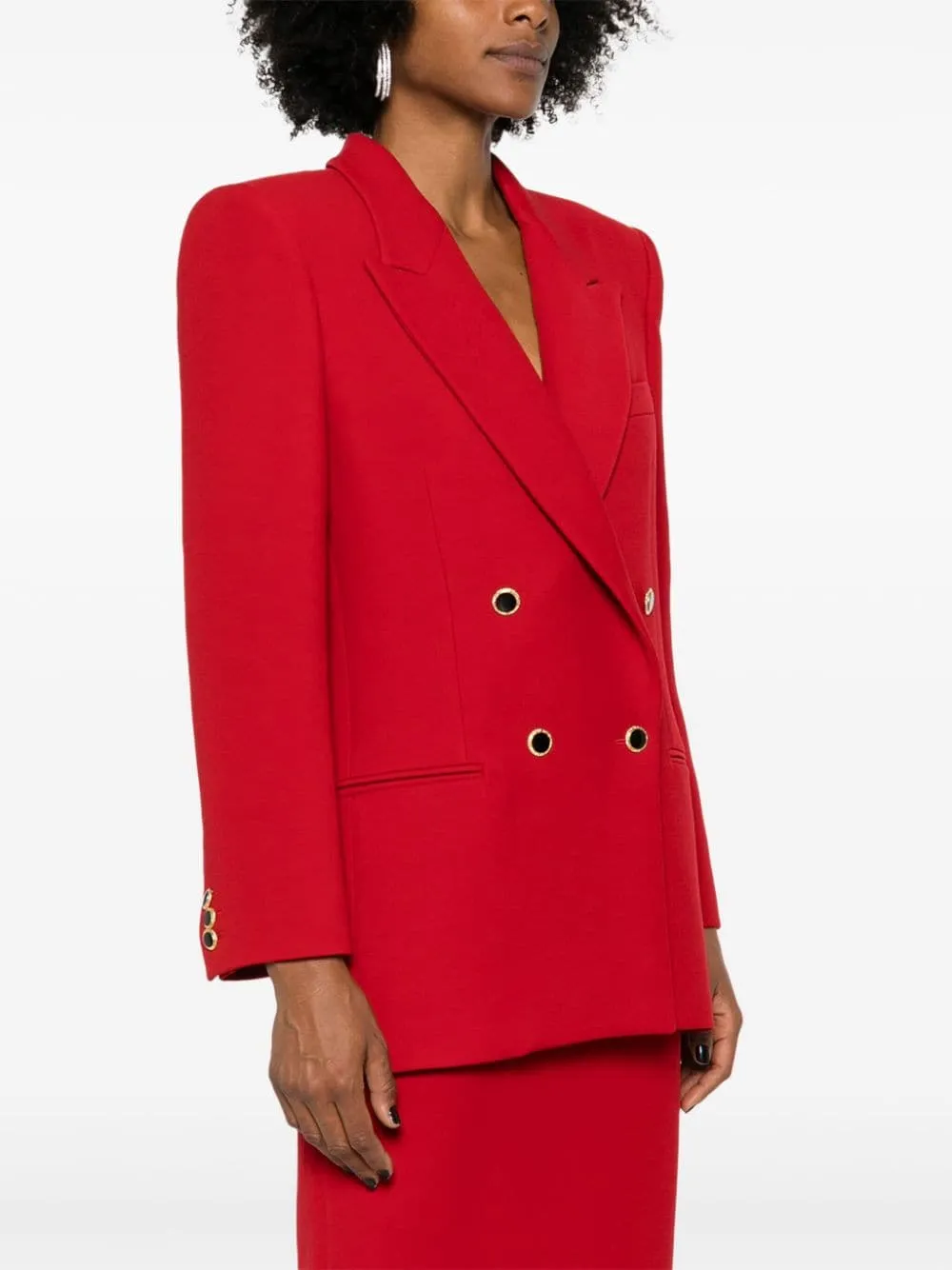 Giacca doppiopetto in lana in rosso Alessandra Rich - donna