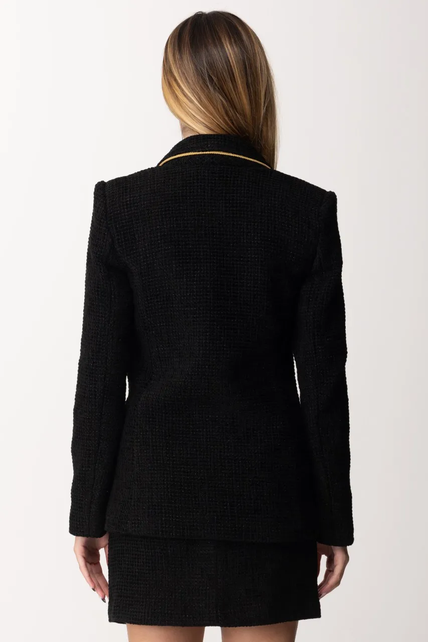 Giacca doppiopetto in tweed Nero