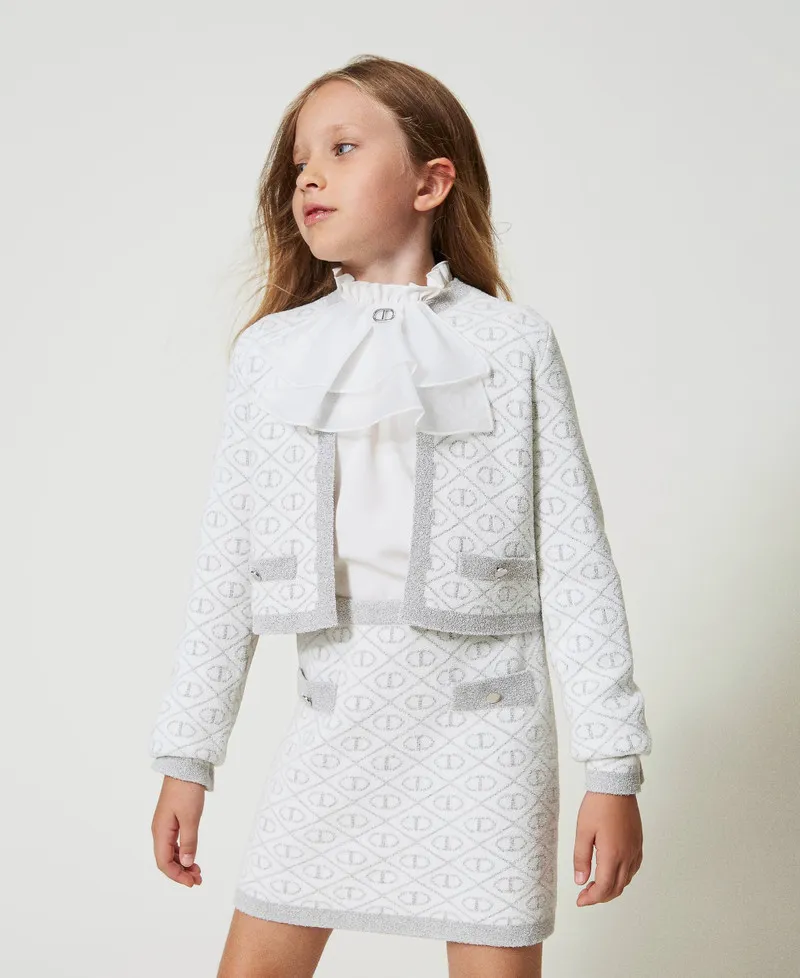 Giacca in maglia jacquard con Oval T