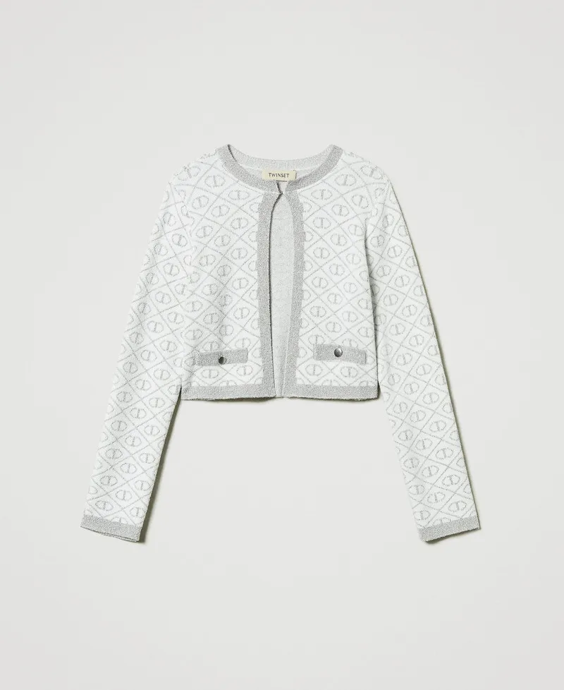 Giacca in maglia jacquard con Oval T