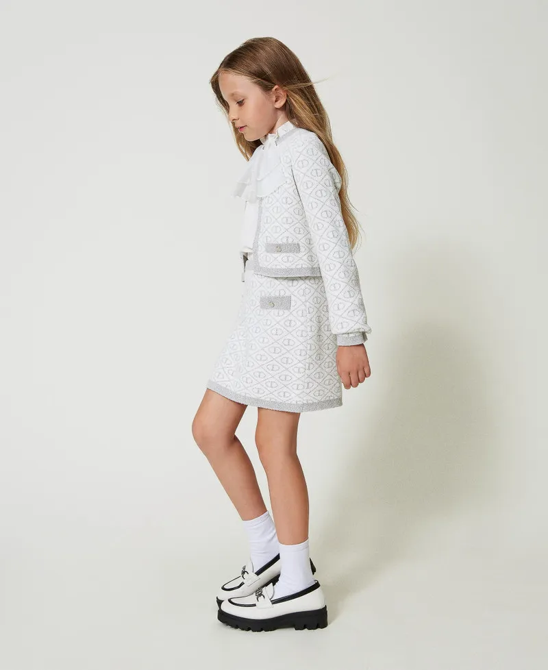 Giacca in maglia jacquard con Oval T
