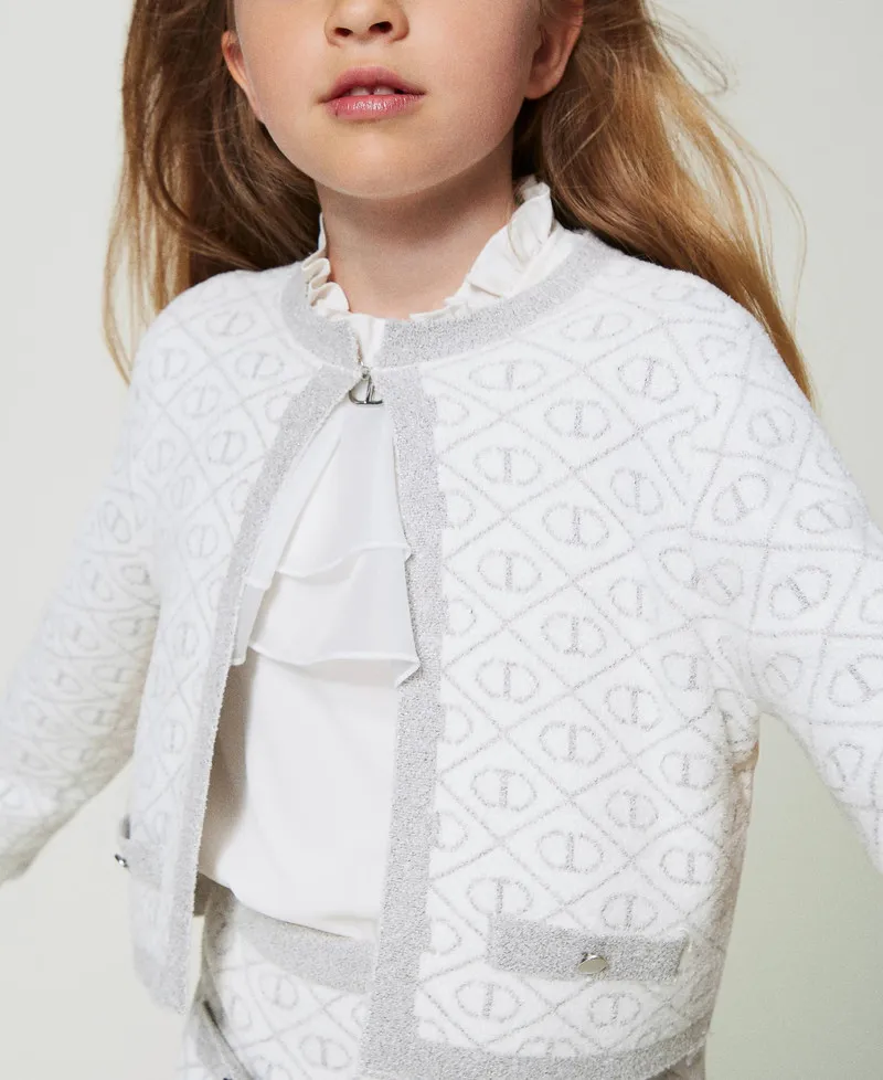 Giacca in maglia jacquard con Oval T