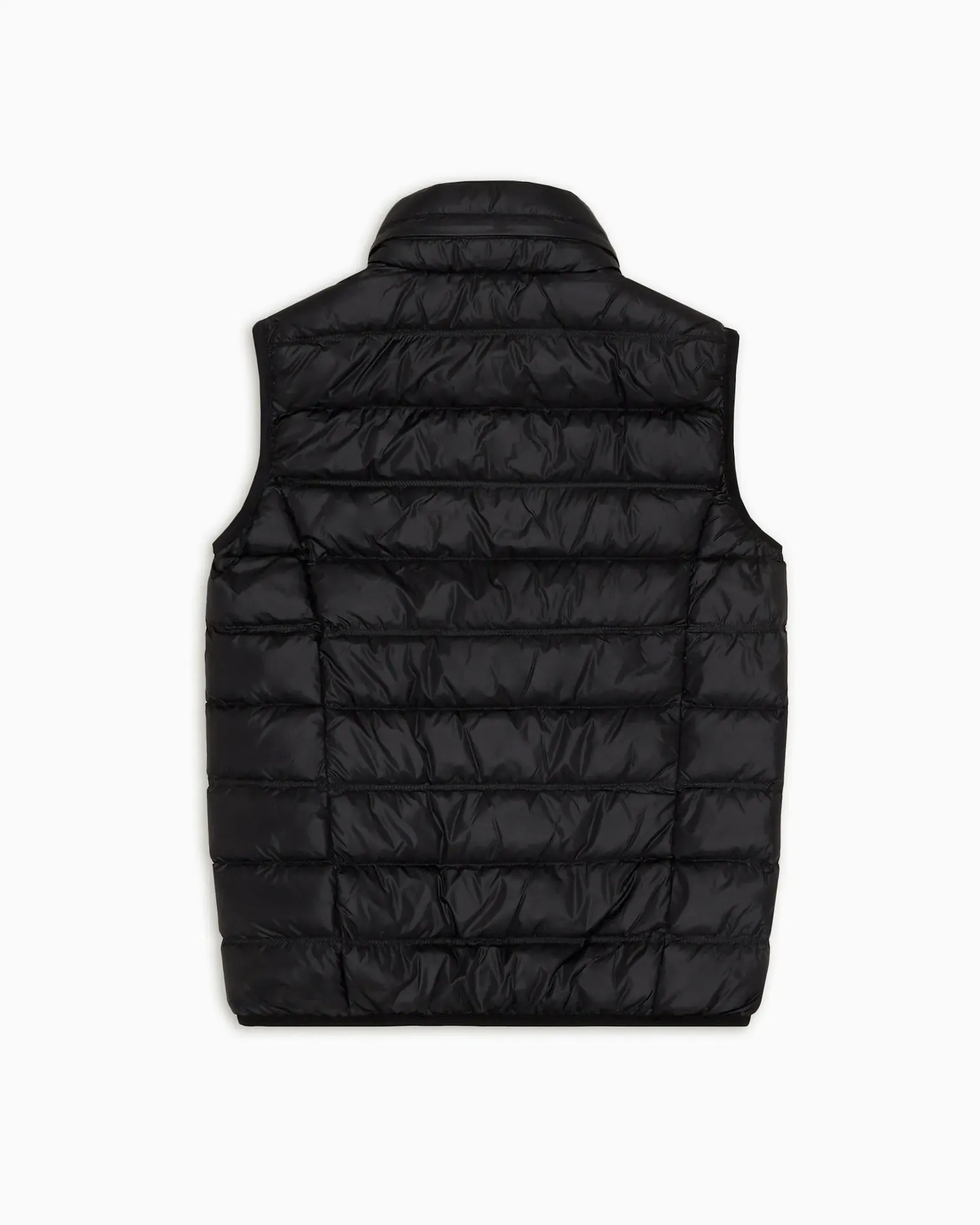 Gilet nero in nylon leggero imbottito in piuma 10-16 anni