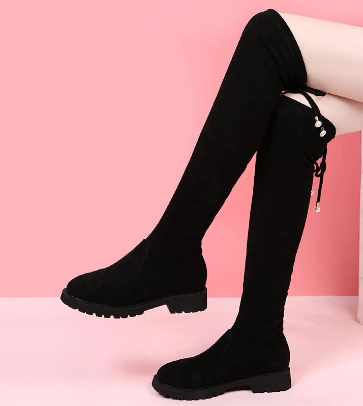 Gli stivali da donna sopra il ginocchio erano più sottili Autunno Inverno Stivali sottili di nuova moda Stivali elasticizzati co