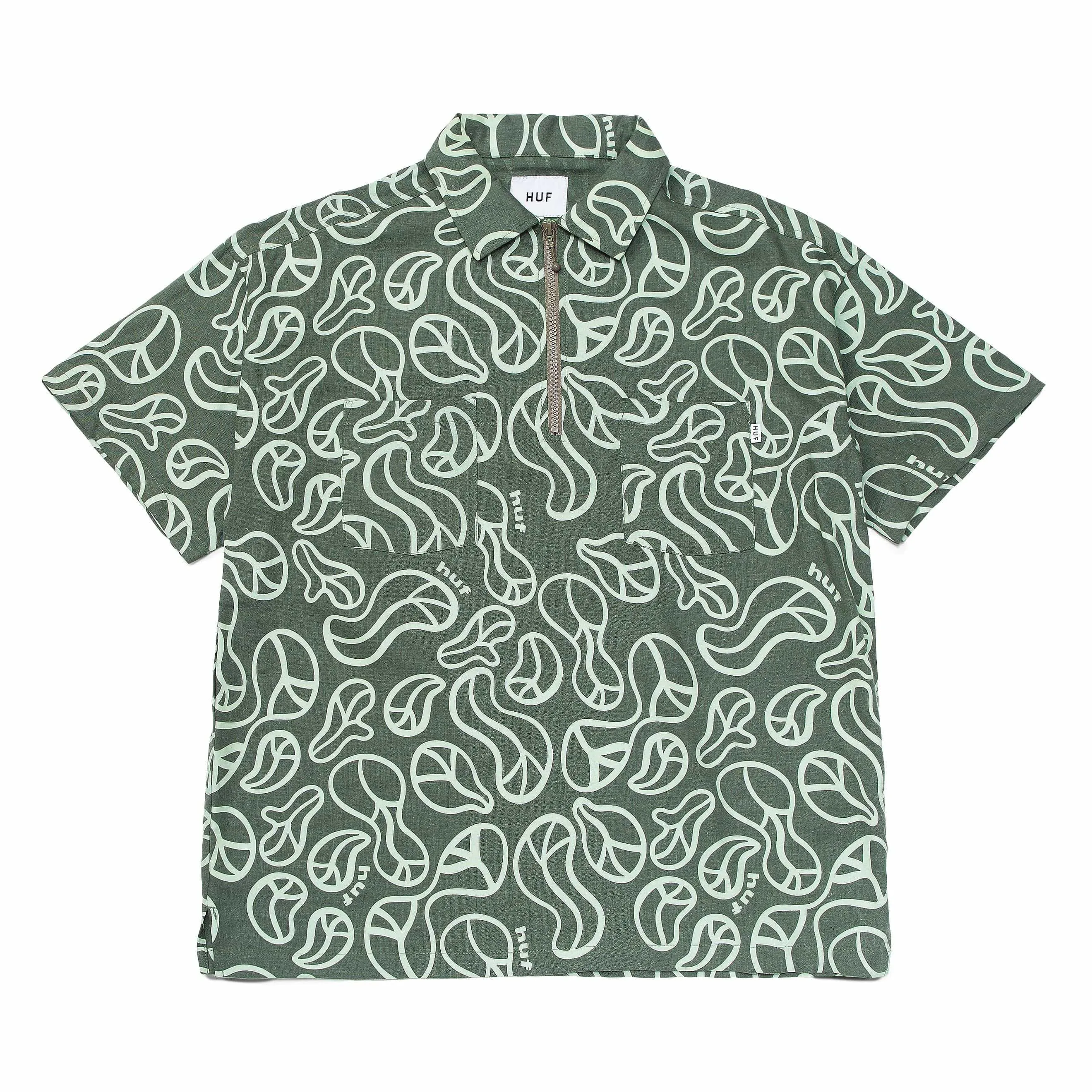 GROOVY ZIP WORK SHIRT - SAGE