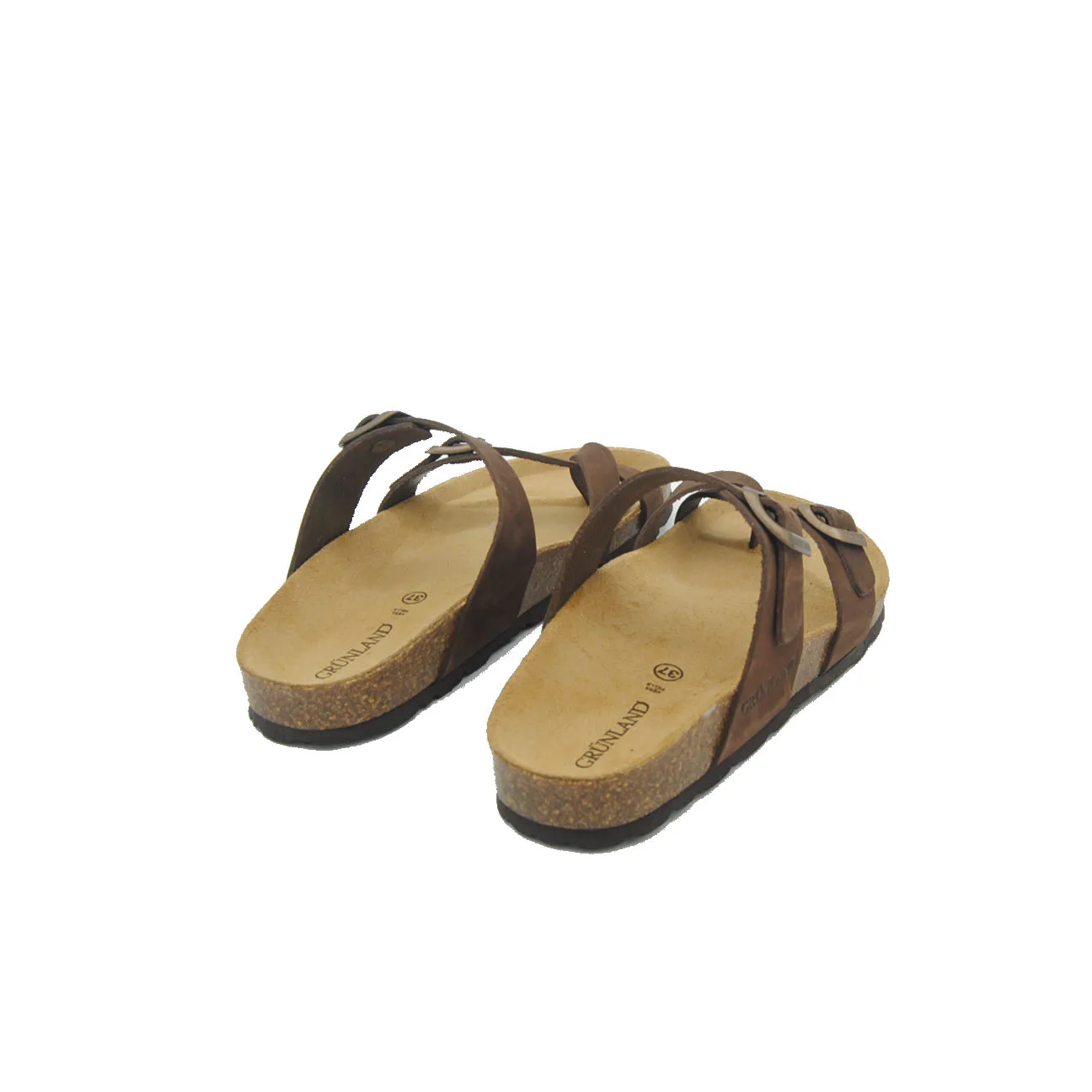 Grunland sandalo fermadito anatomico suede marrone