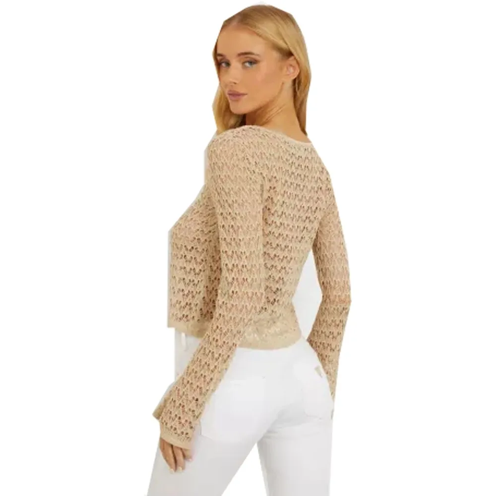 Guess Cardigan Clarissa donna W4GR13 Z3E22 FD85 Light Gold Lurex
