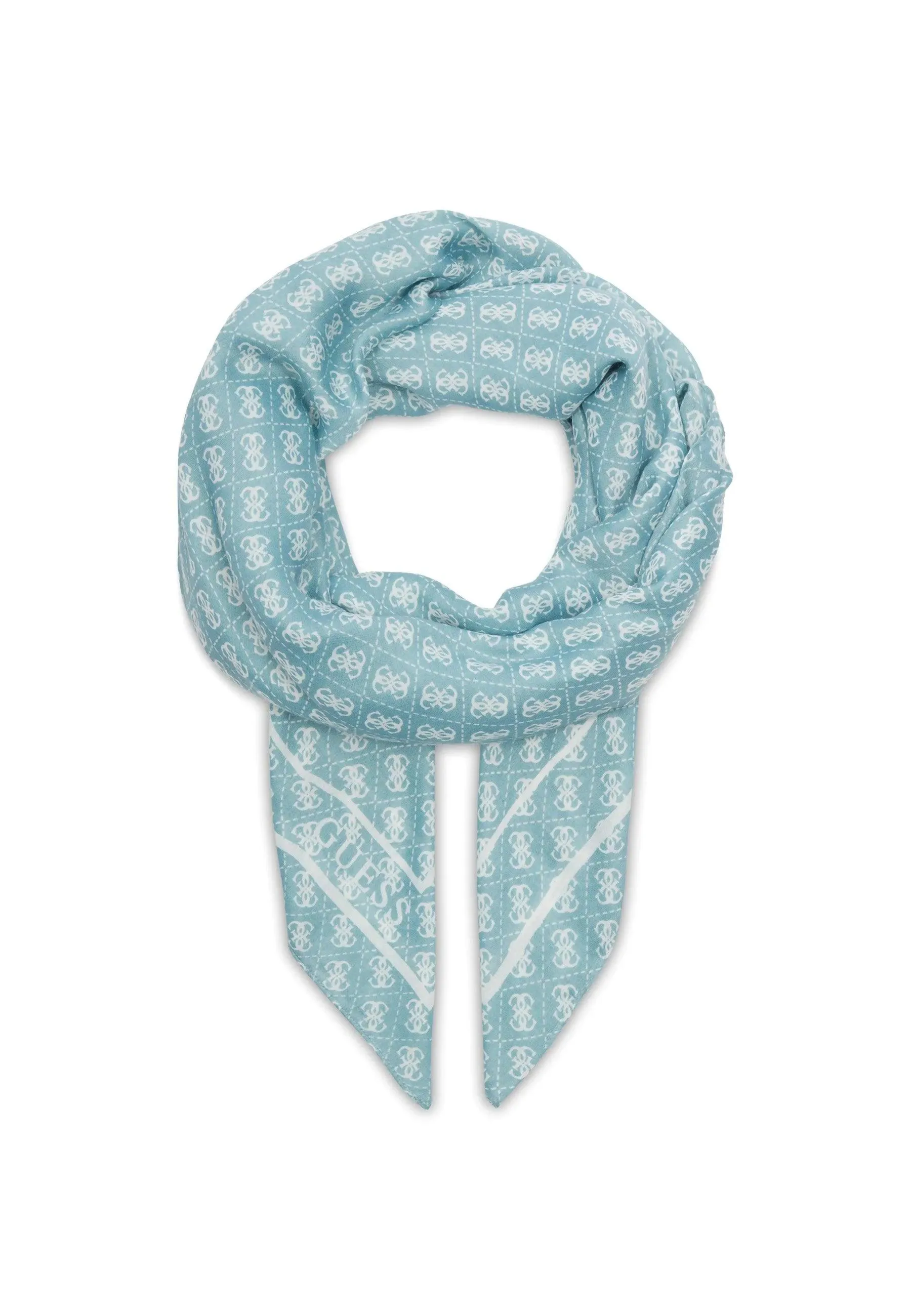 GUESS Kefiah Foulard Donna Tourquoise Logo Azzurro AW9986SIL30