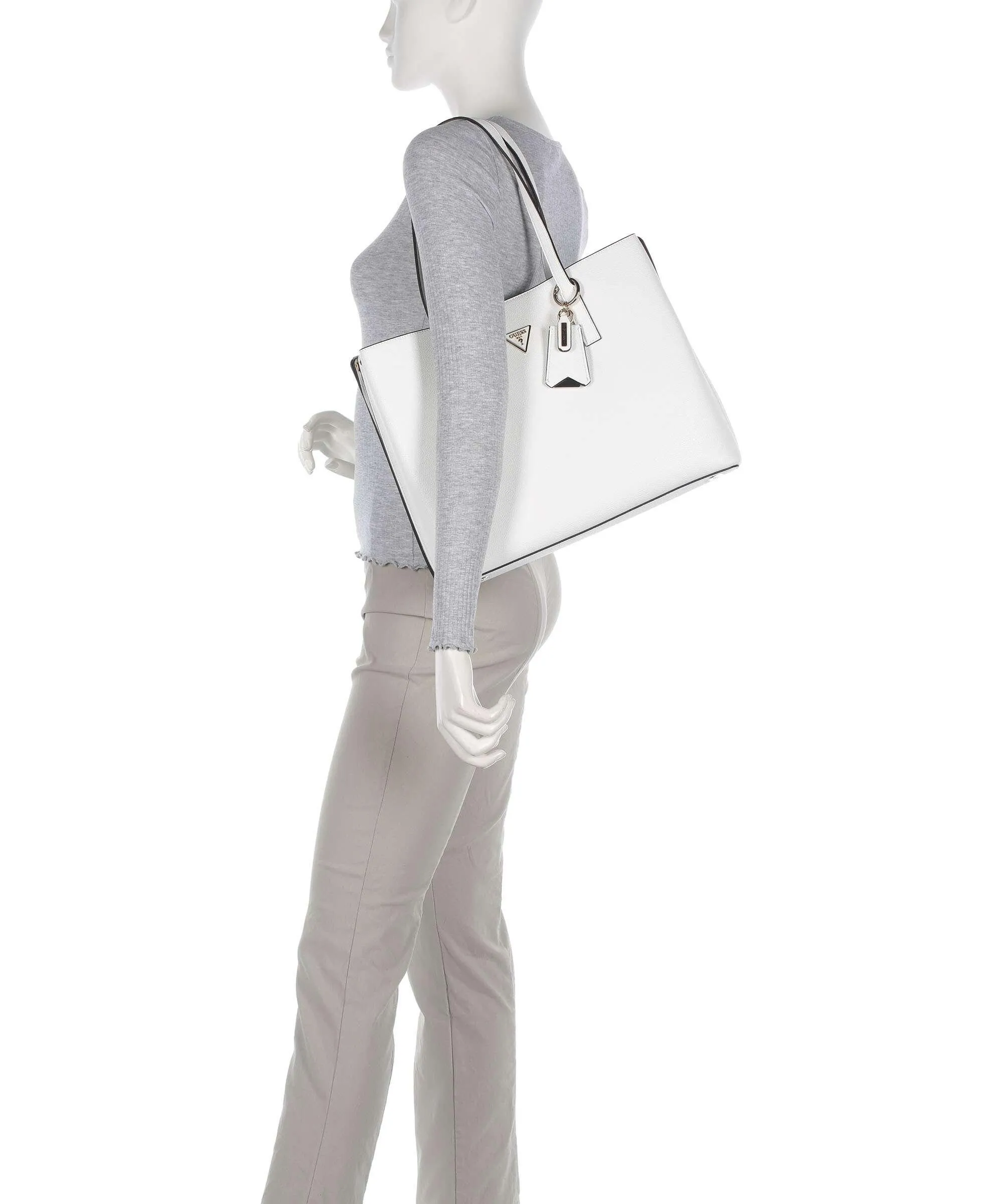  Guess Meridian Borsa shopper pelle sintetica bianco  