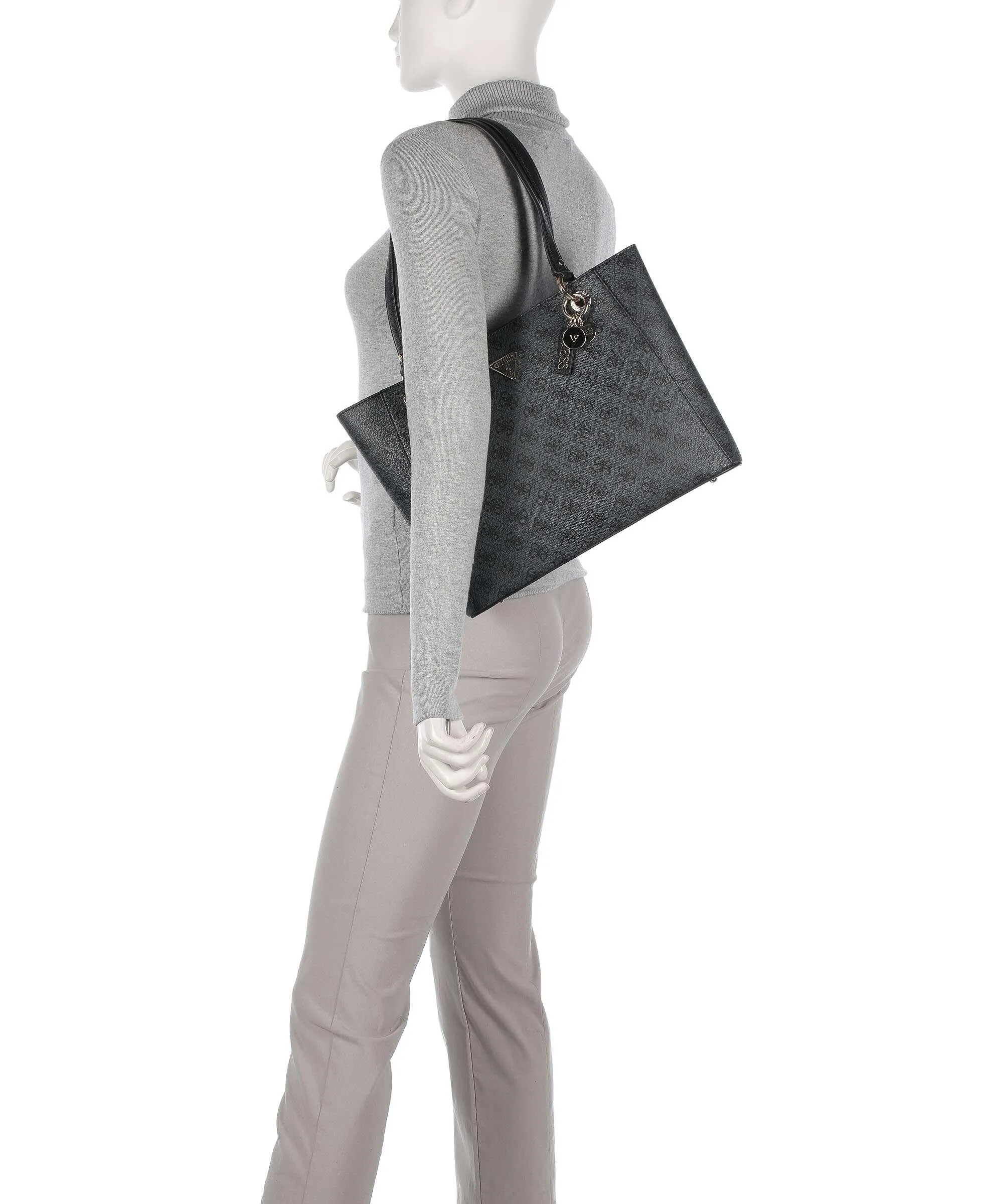  Guess Noelle Borsa shopper pelle sintetica grigio scuro  