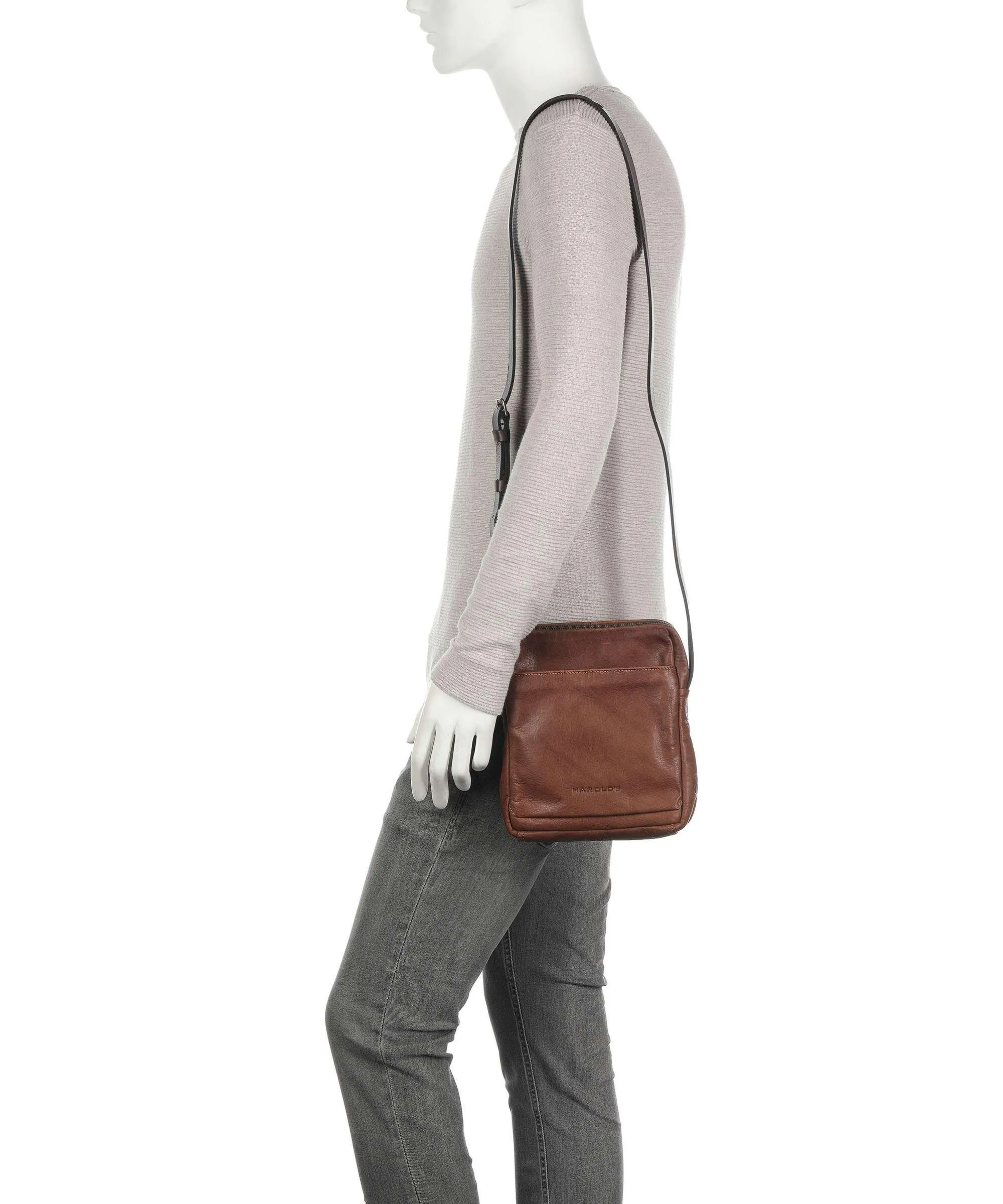  Harold's Ivy lane Borsa a tracolla pelle di vacchetta finemente grana cognac  