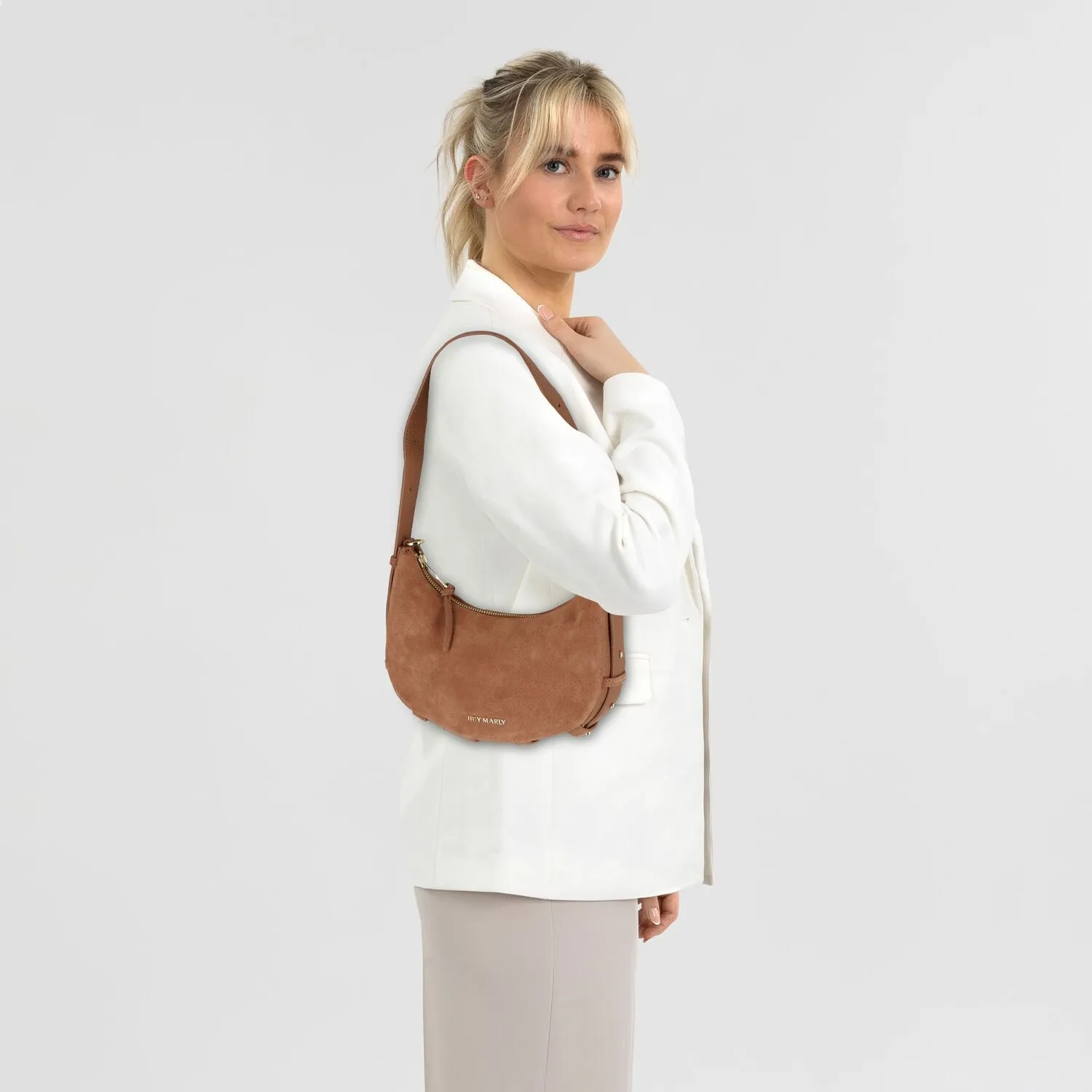 Hey Marly Lifetime Sister Suede Borsa a tracolla S Pelle 24 cm