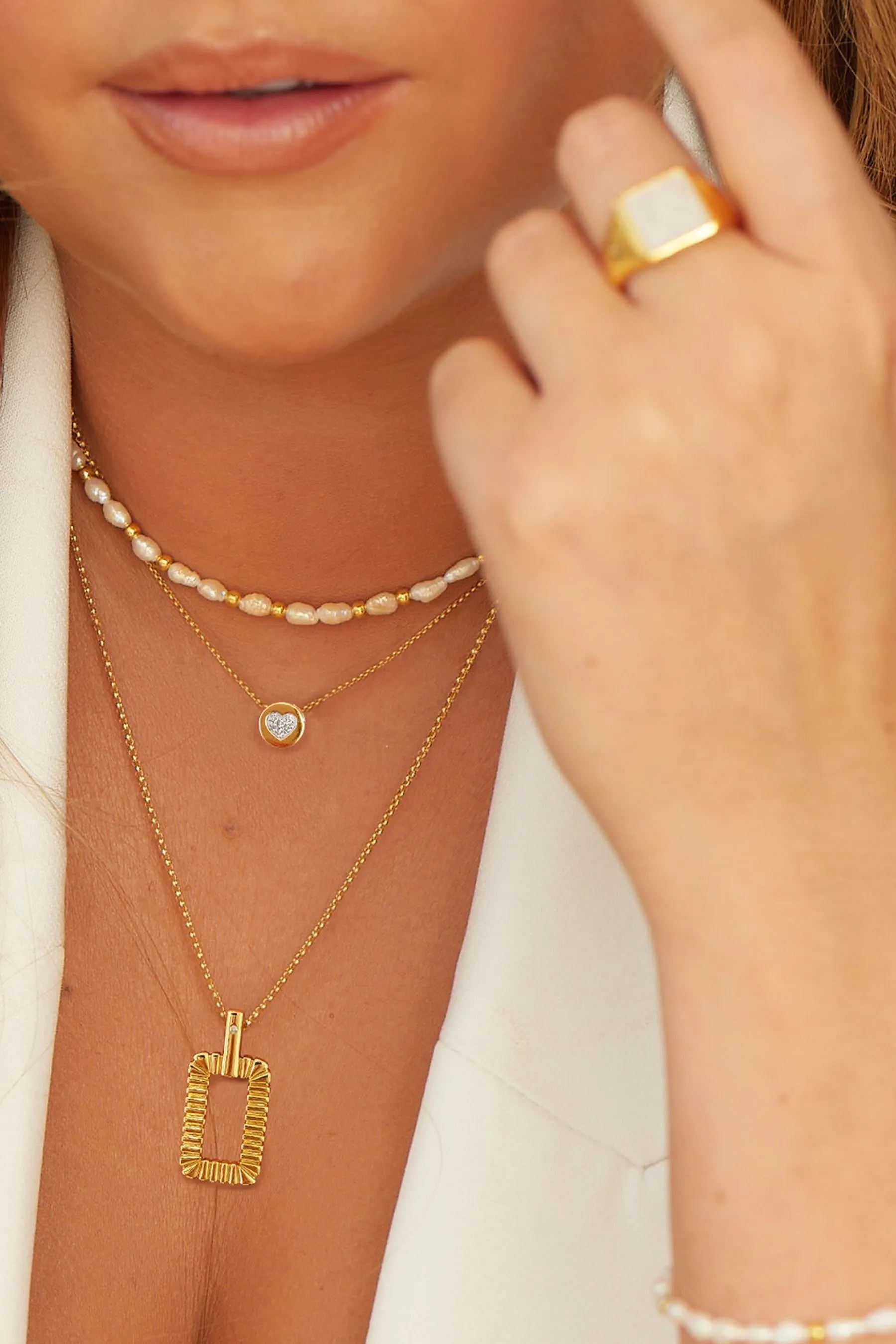 Hot Diamonds x JJ Collana con ciondolo placcato in oro    