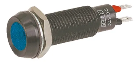 Indicatore da pannello Marl Blu  a LED, 24V cc, Ad incasso, foro da 8.1mm