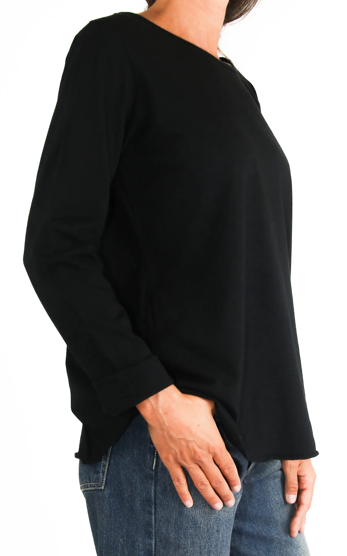 Initial – t-shirt cotone girocollo – nera