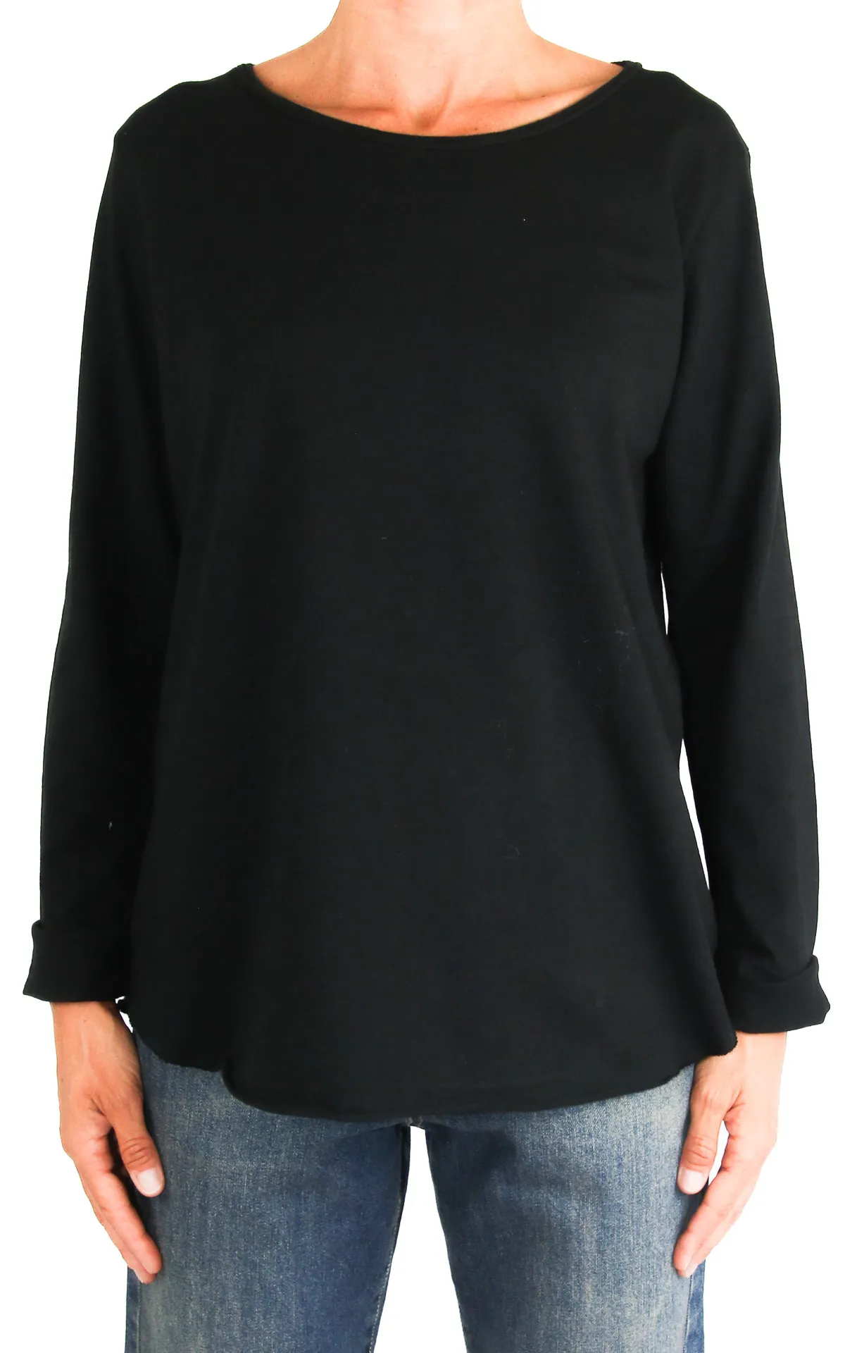 Initial – t-shirt cotone girocollo – nera