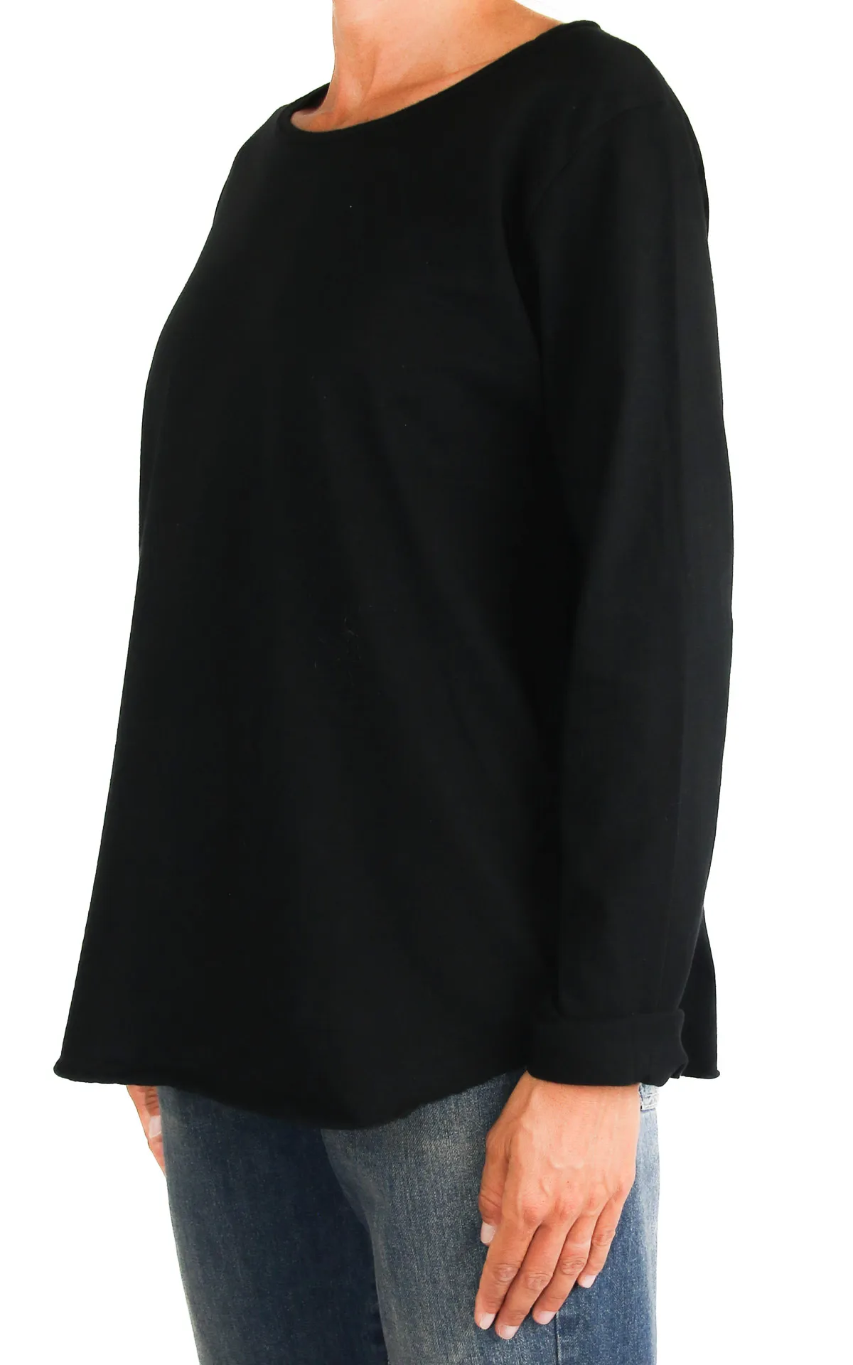 Initial – t-shirt cotone girocollo – nera