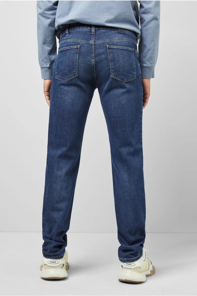 Jeans blu stone washed denim autentico regular fit m5 by meyer