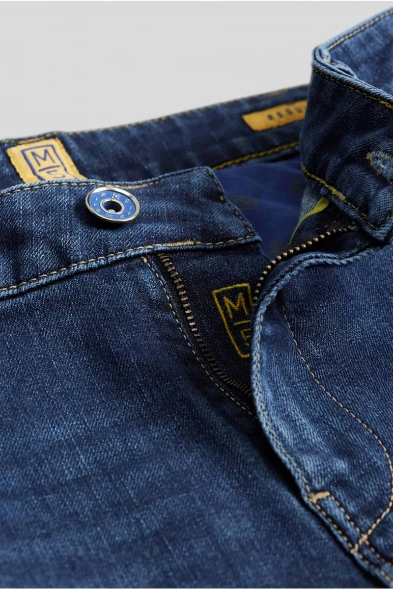 Jeans blu stone washed denim autentico regular fit m5 by meyer
