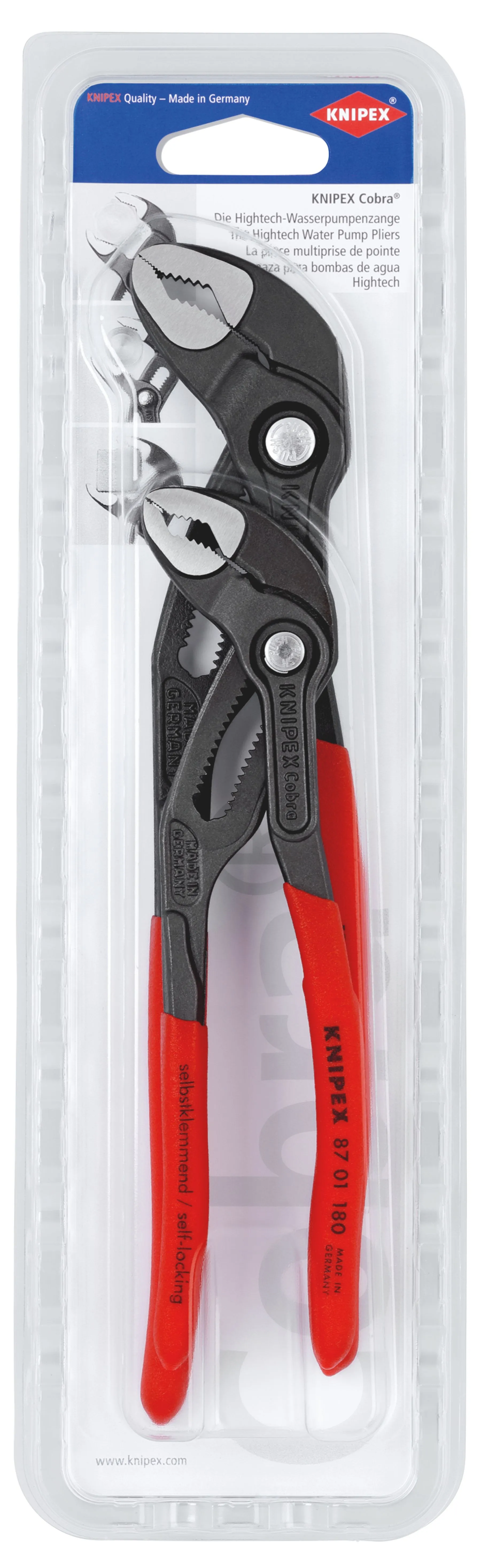 Knipex Cobra® 2-Pezzi Set di pinze Piatto, Diritto Tipo 320 mm Lunghezza