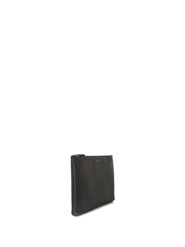 Leather clutch bag