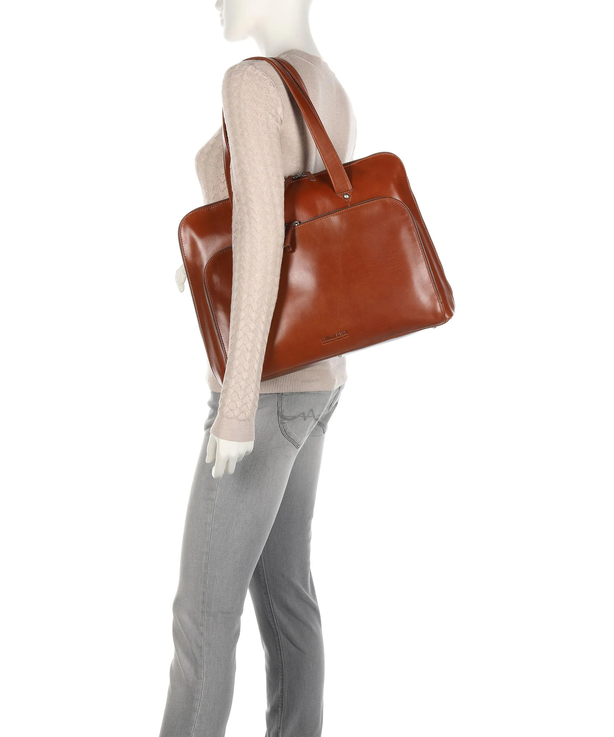  Leonhard Heyden Cambridge Borsa shopper 15″ pelle cognac  