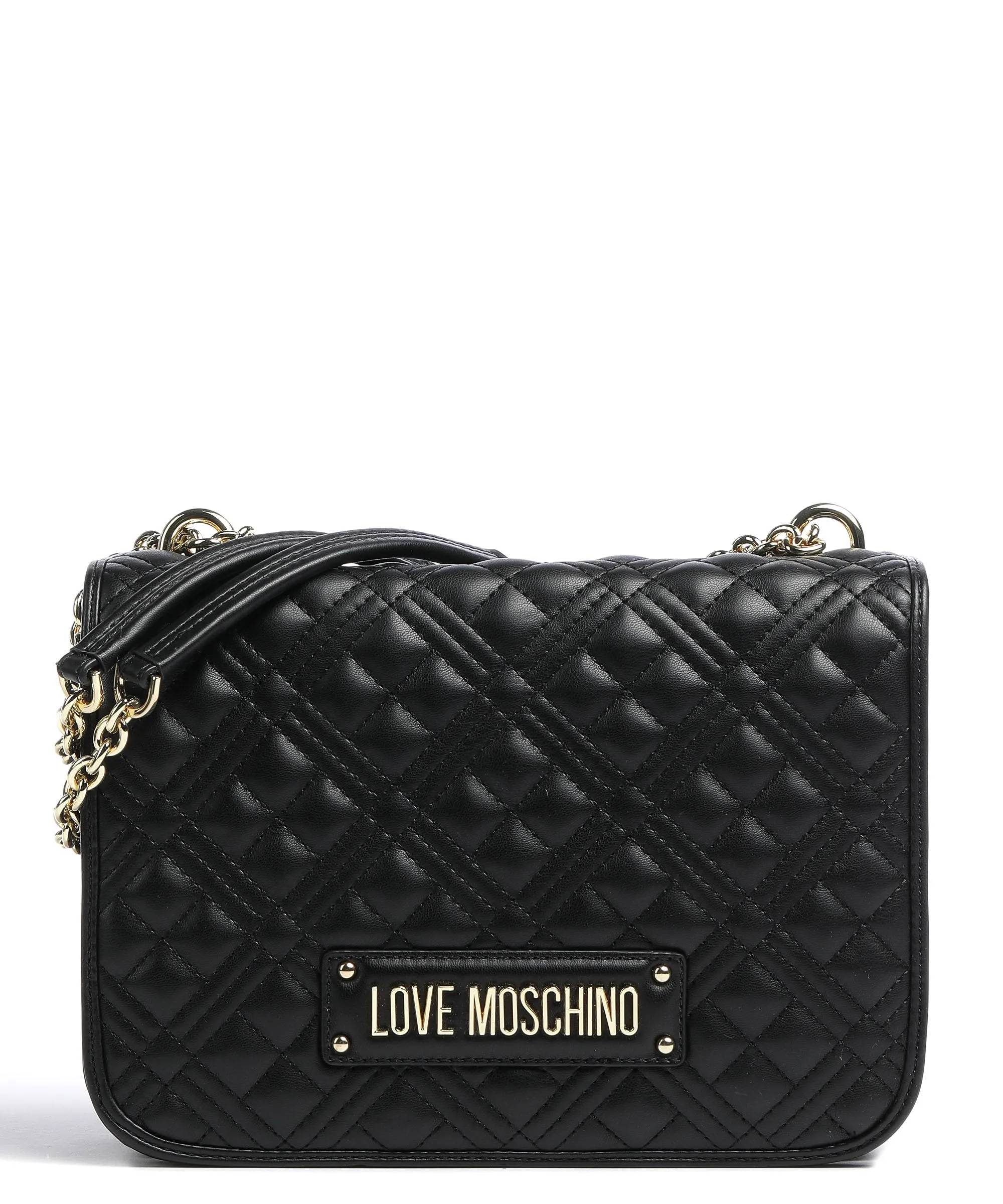  Love Moschino Quilted Borsa a spalla pelle sintetica nero  