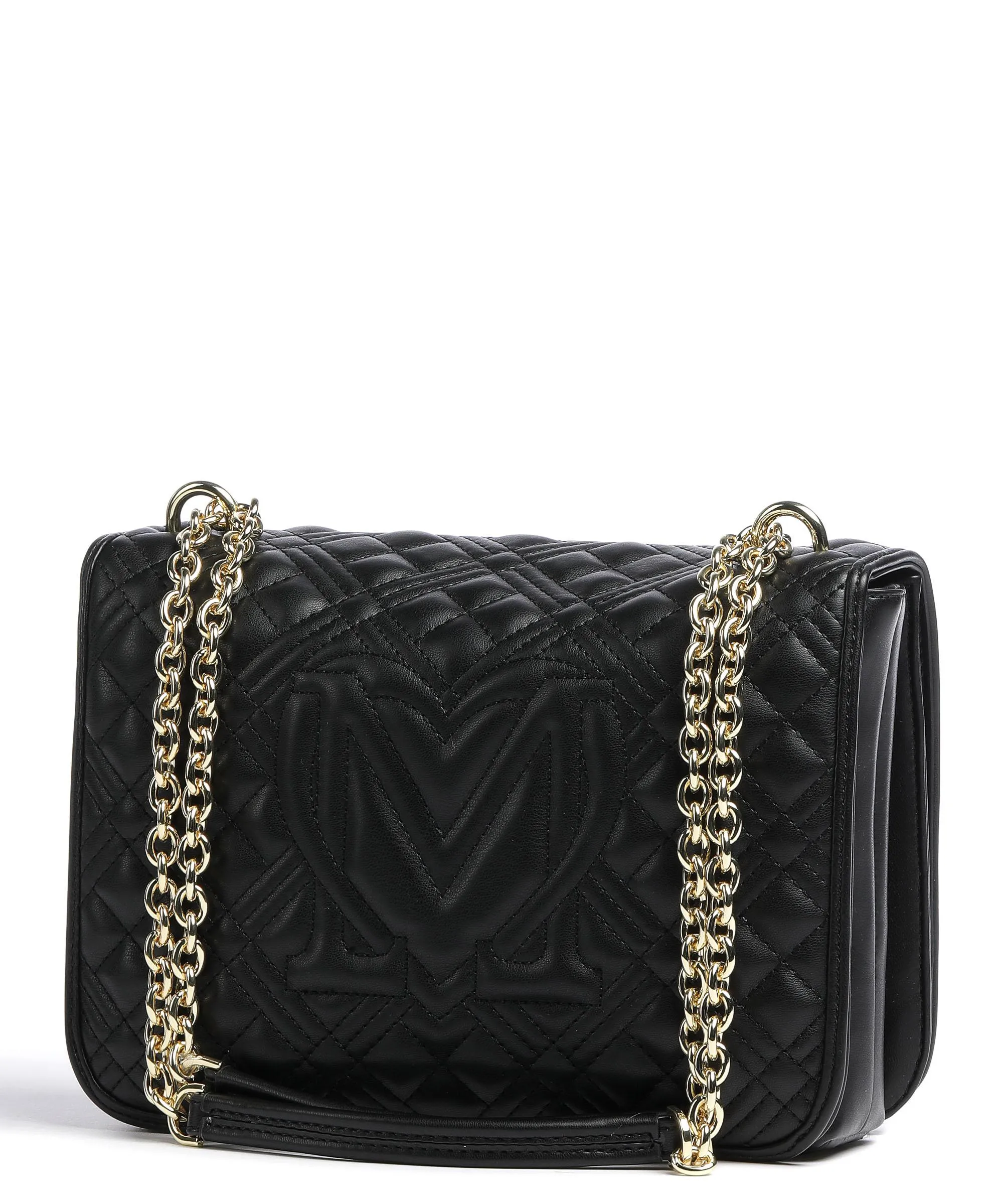  Love Moschino Quilted Borsa a spalla pelle sintetica nero  