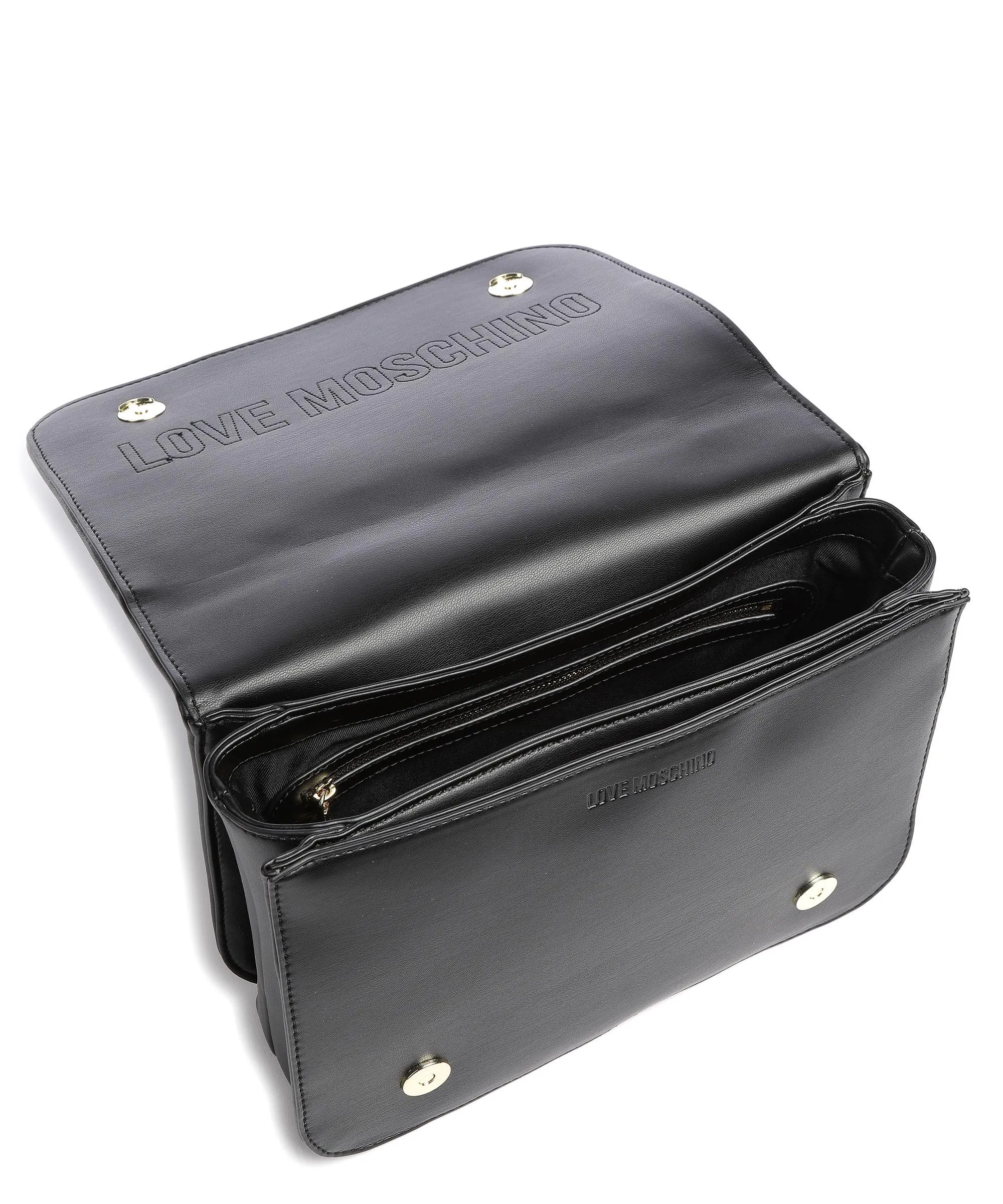  Love Moschino Quilted Borsa a spalla pelle sintetica nero  