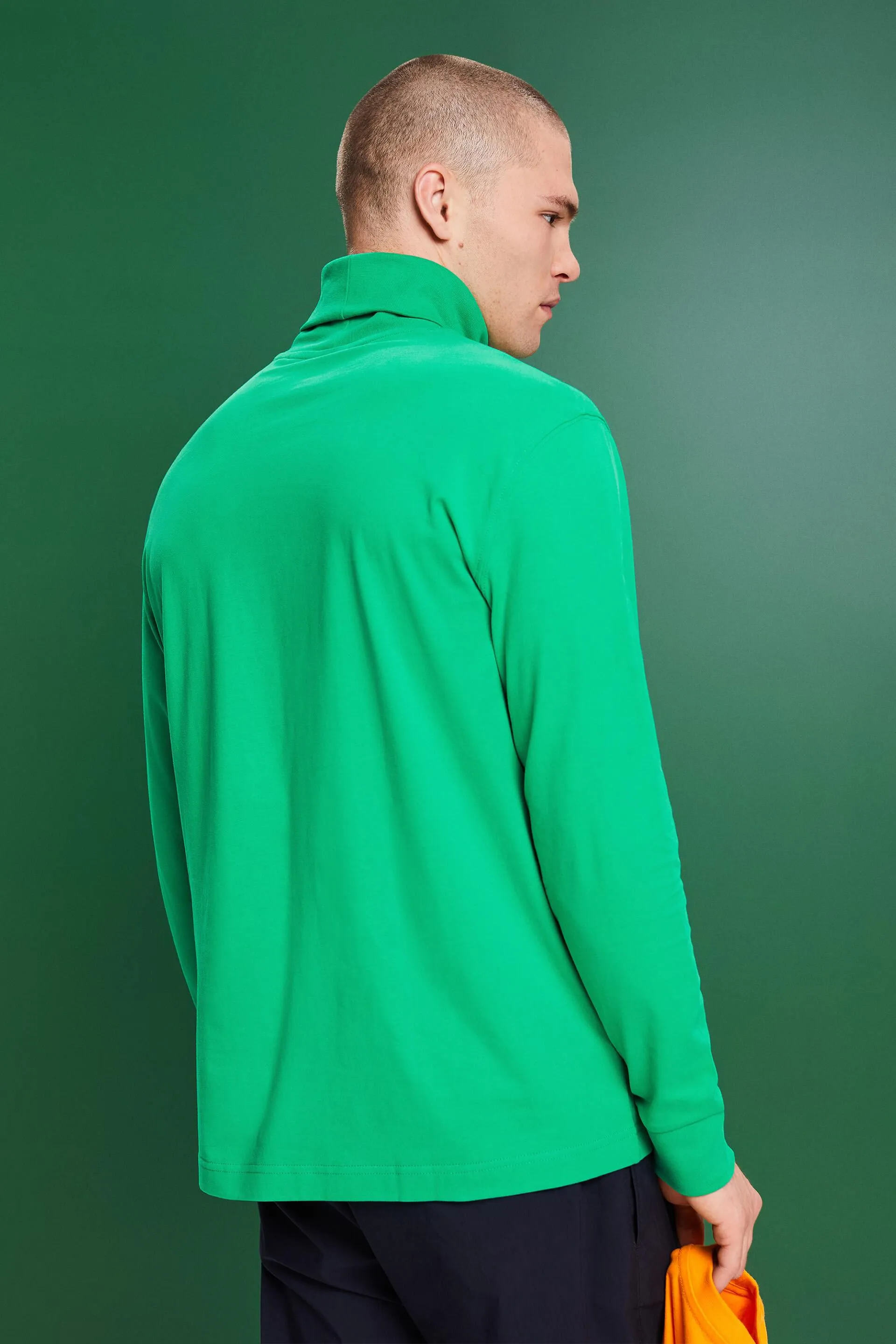 Maglia a manica lunga in cotone con collo a tartaruga