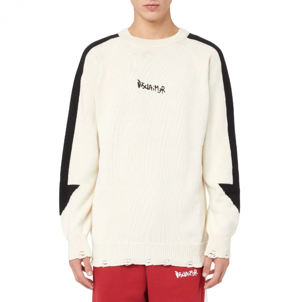 Maglia In Tricot Con Banda Laterale