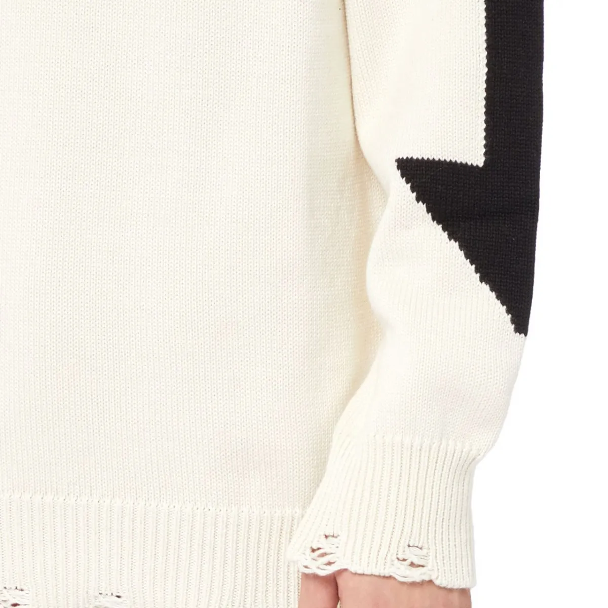 Maglia In Tricot Con Banda Laterale