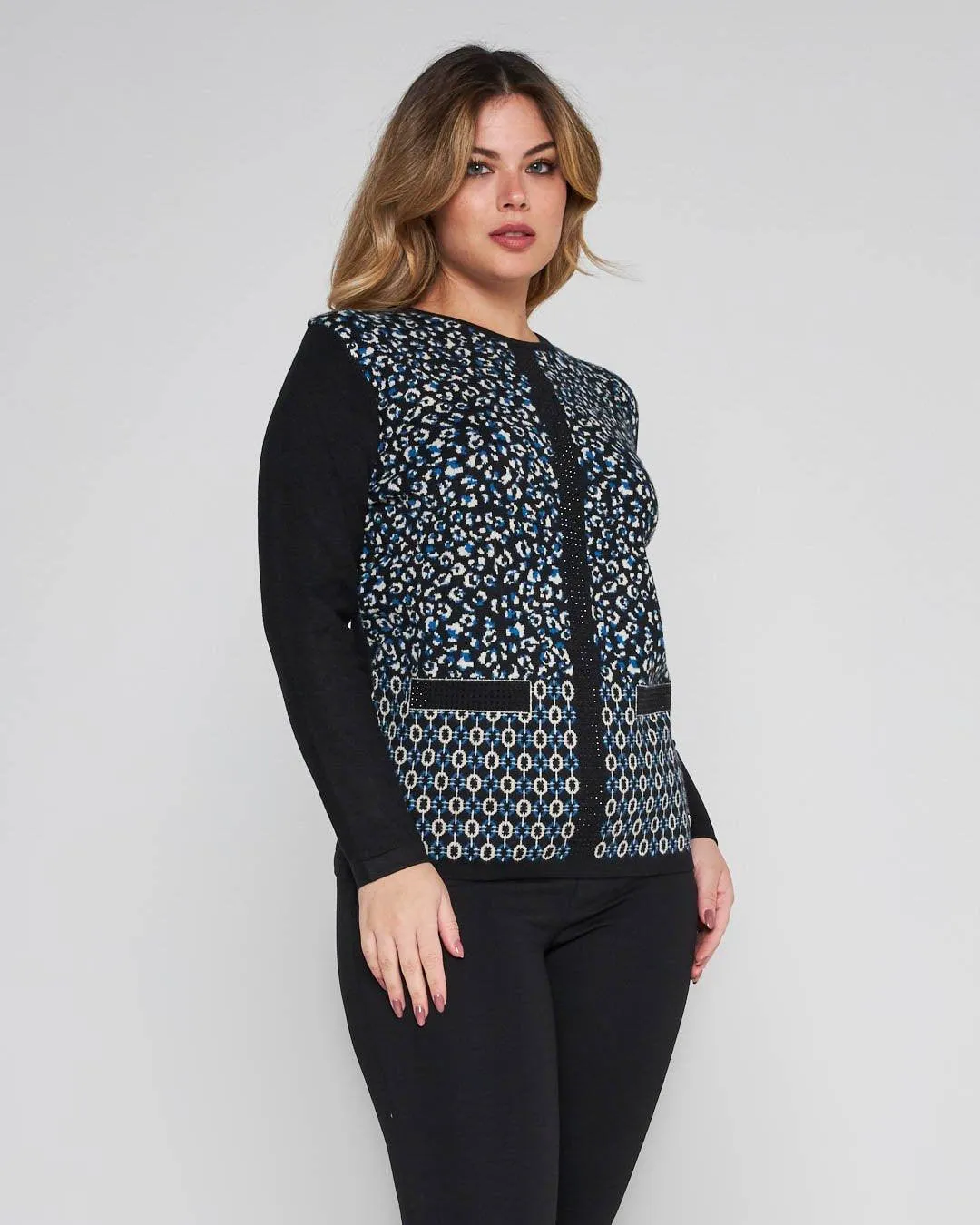 Maglia jacquard con strass ROYAL