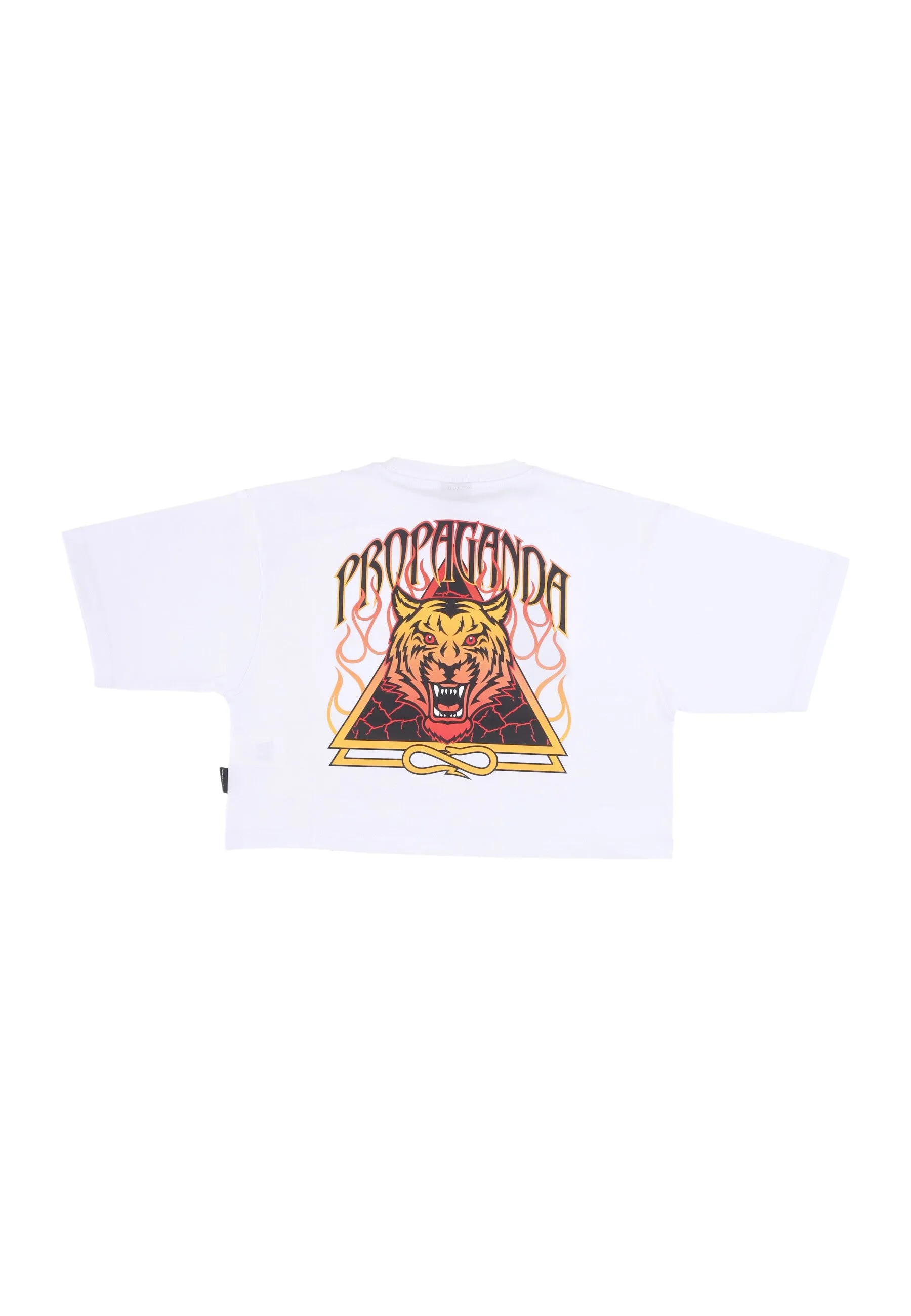Maglietta Corta Donna W Triangle Bengala Crop Top Tee White